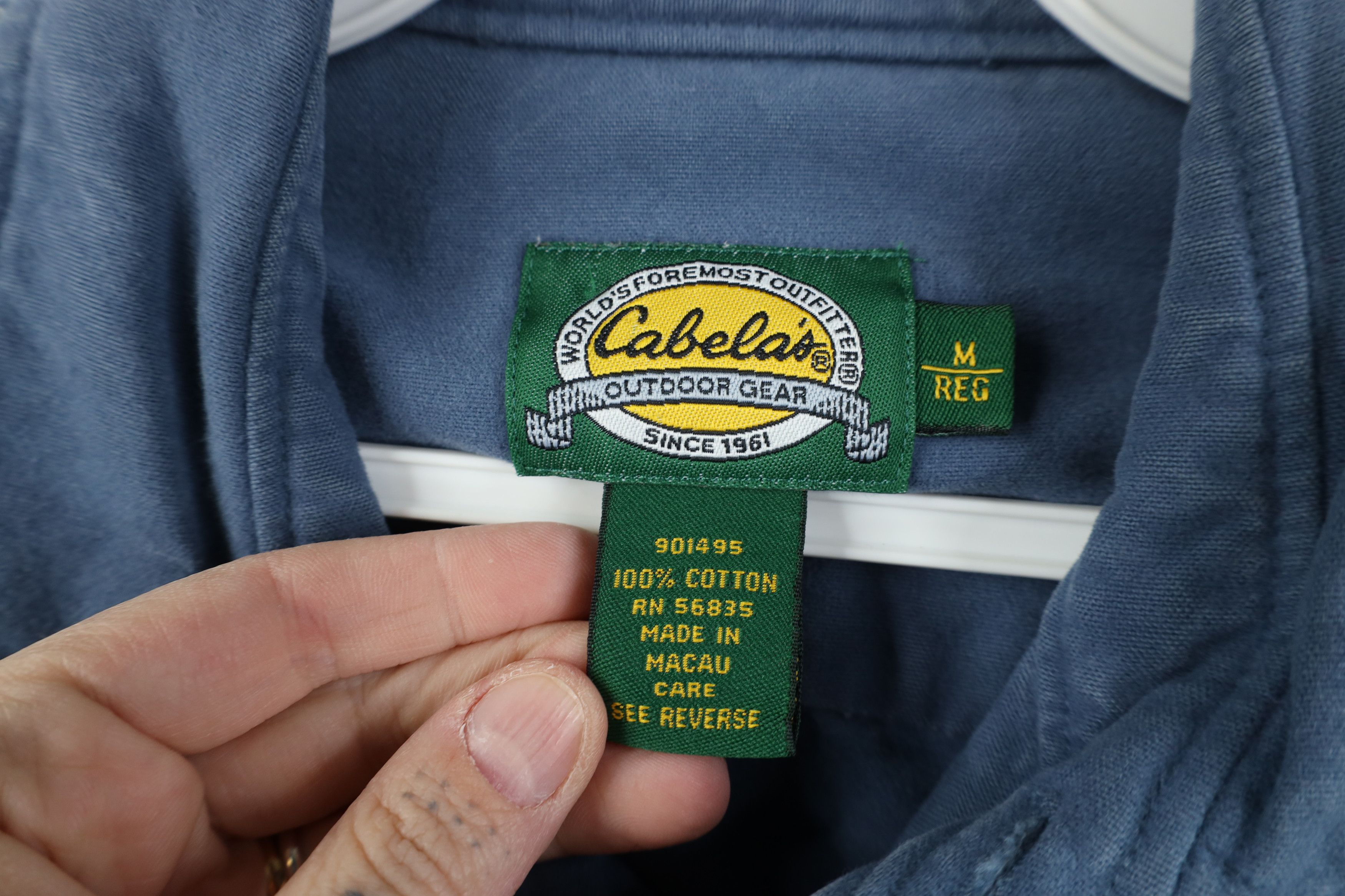 Cabelas Vintage 90s Cabelas Heavyweight Cloth Button Shirt Blue Size US M / EU 48-50 / 2 - 7 Thumbnail