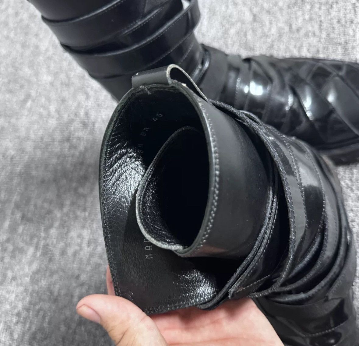 Dior Dior 08fw show leather boots with patent leather straps boo Size US 7 / EU 40 - 4 Thumbnail