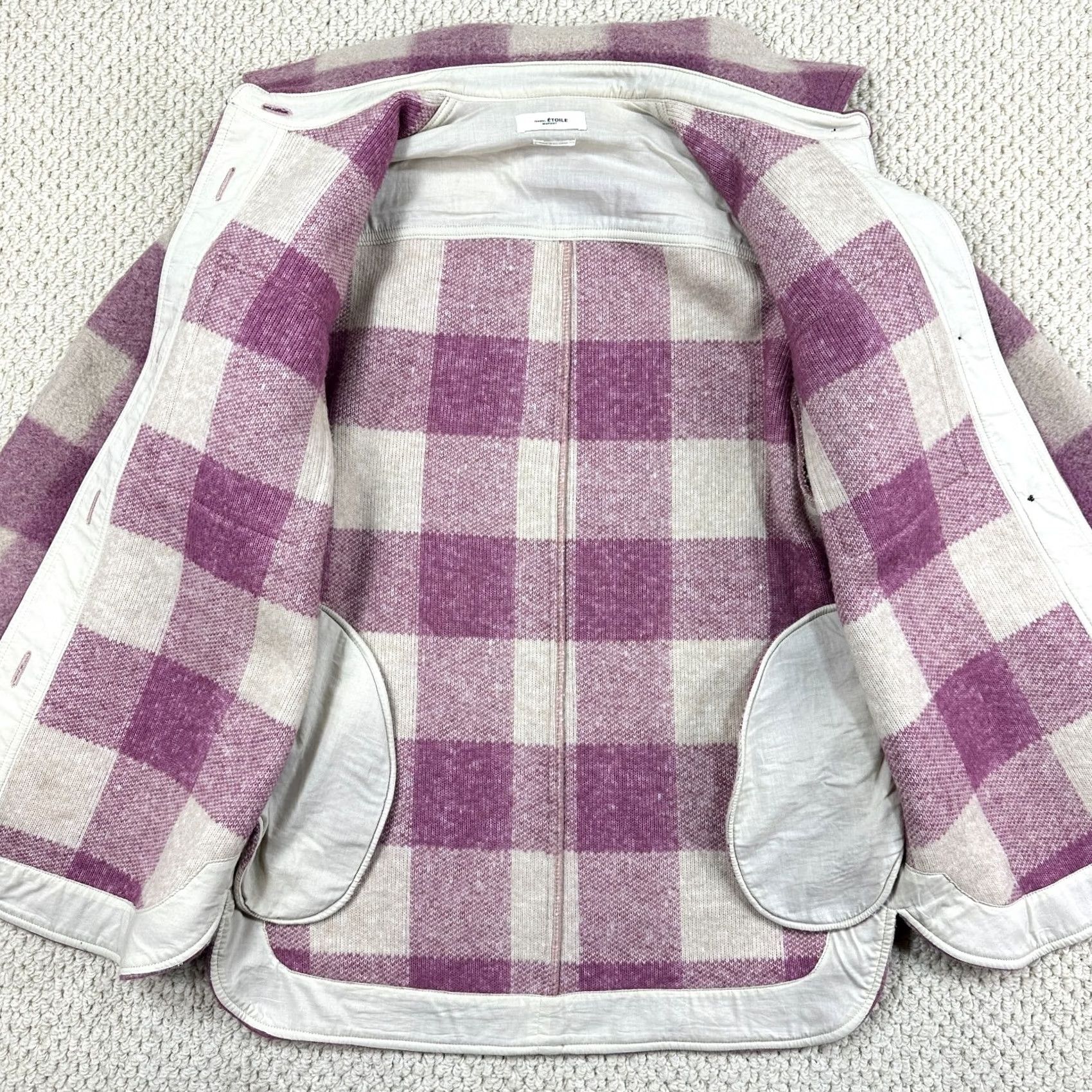 Isabel Marant Isabel Marant Etoile Womens Jacket Harveli Plaid Wool Blend XS Multicolor Rosewood Designer Size XS / US 0-2 / IT 36-38 - 3 Thumbnail