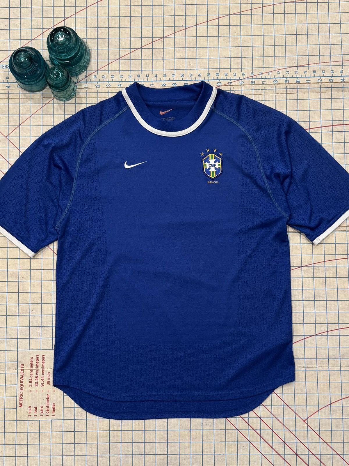 Nike Vintage Nike Brazil Away Jersey Blue 2000-01 Size Medium Size US M / EU 48-50 / 2 - 2 Thumbnail