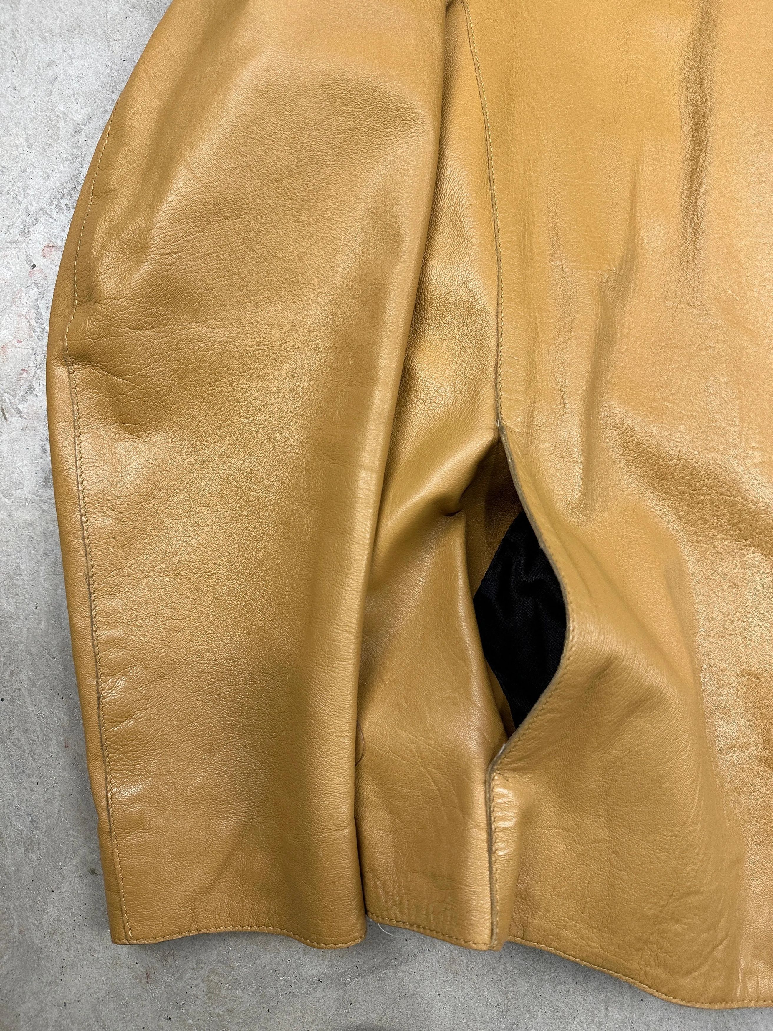 Other 80s Mustard Leather Jacket Made in Italy Size US M / EU 48-50 / 2 - 5 Thumbnail