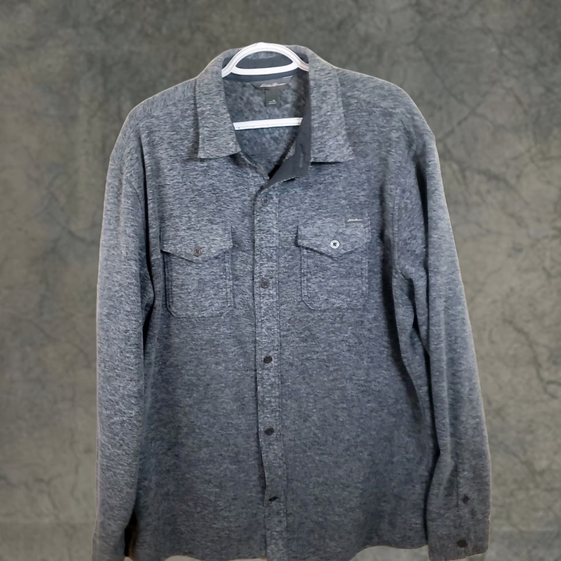 Eddie Bauer VINTAGE Eddie Bauer Shirt Mens LT Tall Gray Fleece Button Front Shirt Shacket Size US L / EU 52-54 / 3 - 1 Thumbnail