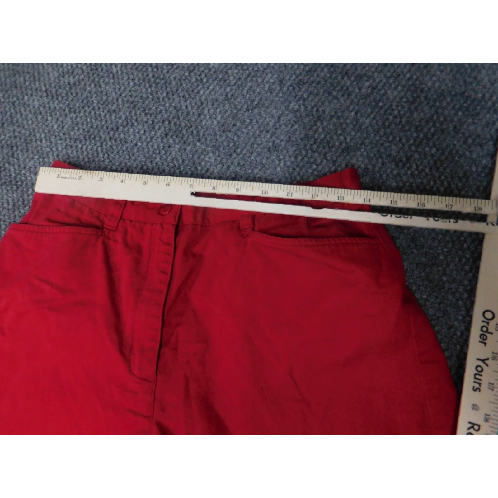 Jones New York Jones New York Womens Shorts 10 Red Chino Straight Cuffed Knit Cotton Flat Front Eyelet Casual Regular Mid Rise Womens Shorts 10 Red Jones New York Size 32" / US 10 / IT 46 - 5 Thumbnail