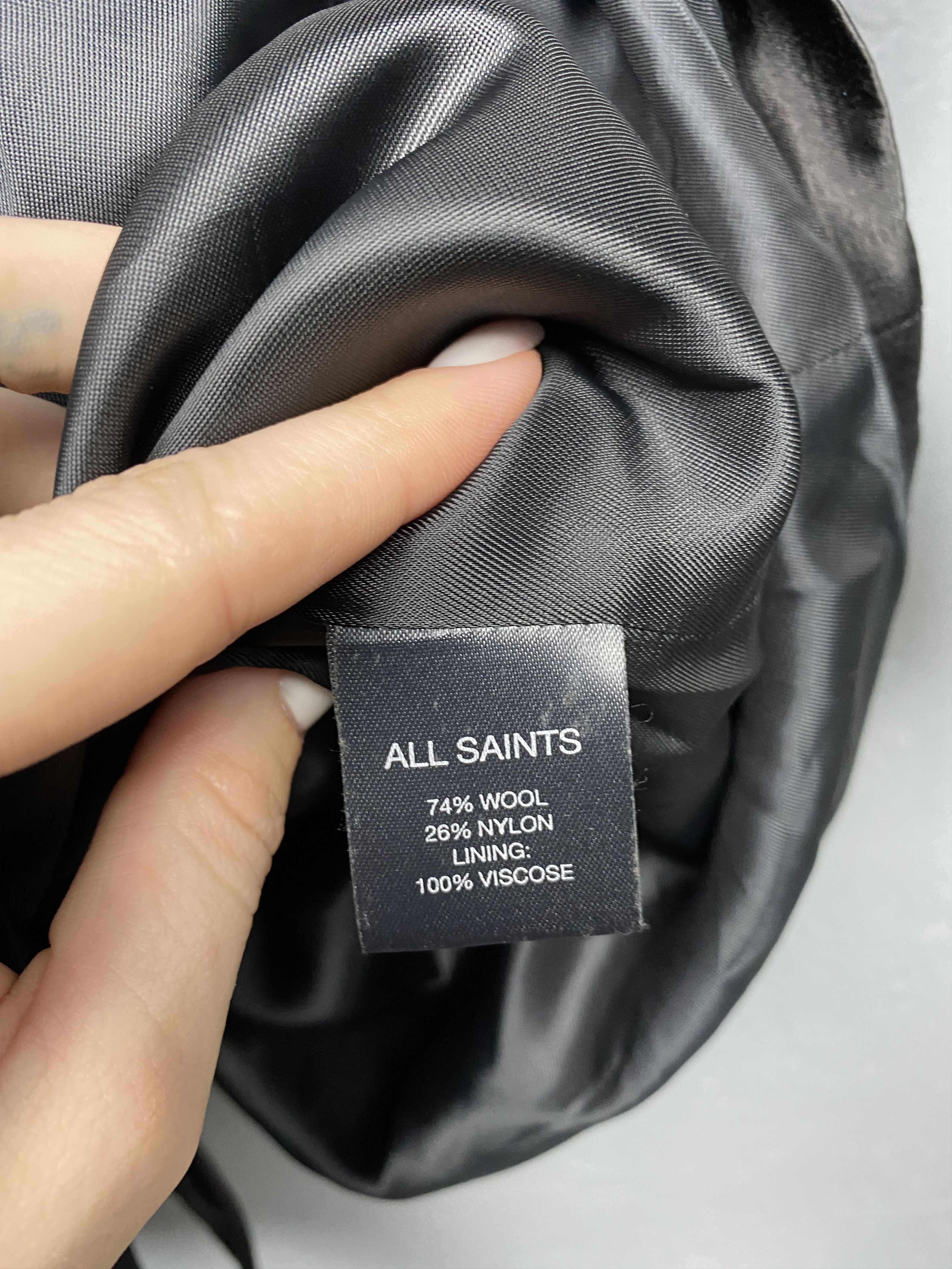 Allsaints Allsaints Womens Diotima Wool Nylon Trench Coat Jacket Size M / US 6-8 / IT 42-44 - 5 Thumbnail