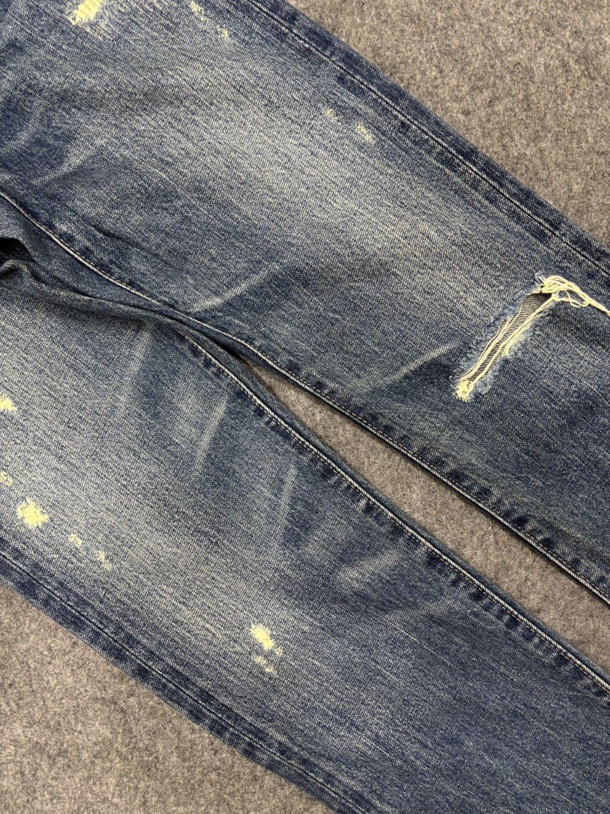 Japanese Brand 💥Insane💥GOA Japan Rare Sick Distressed Selvedge Denim F671 Size US 29 - 9 Thumbnail