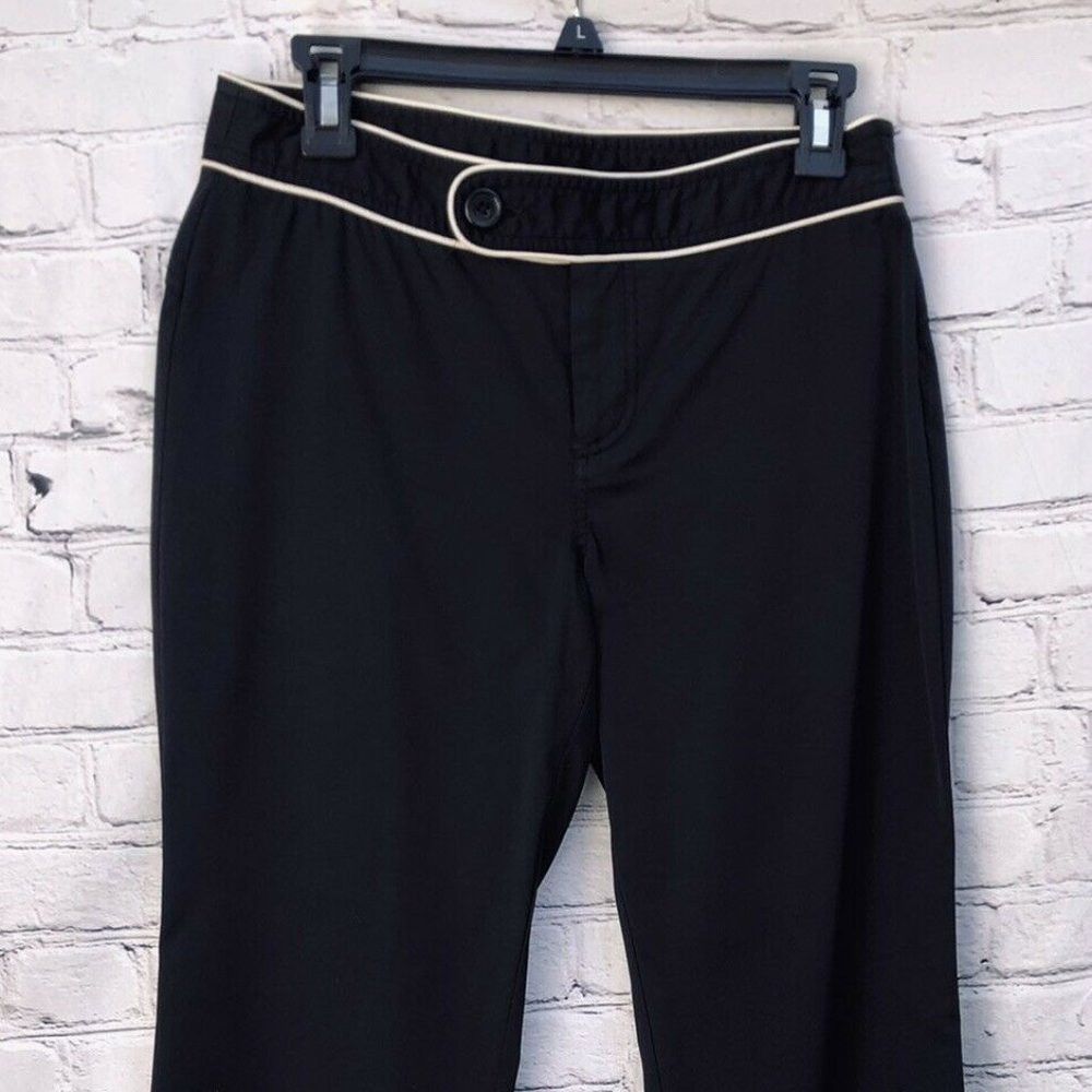 Mexx Mexx Black Pants Beige Trim Straight Leg Size 6 Size 28" / US 6 / IT 42 - 4 Thumbnail