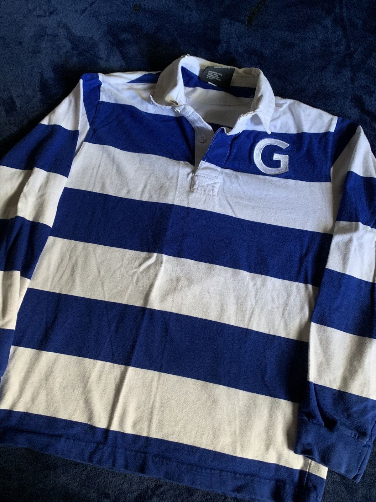 Other Blue White Striped Sweater Vintage Fur Fashion Swag 2000s Size US L / EU 52-54 / 3 - 6 Thumbnail