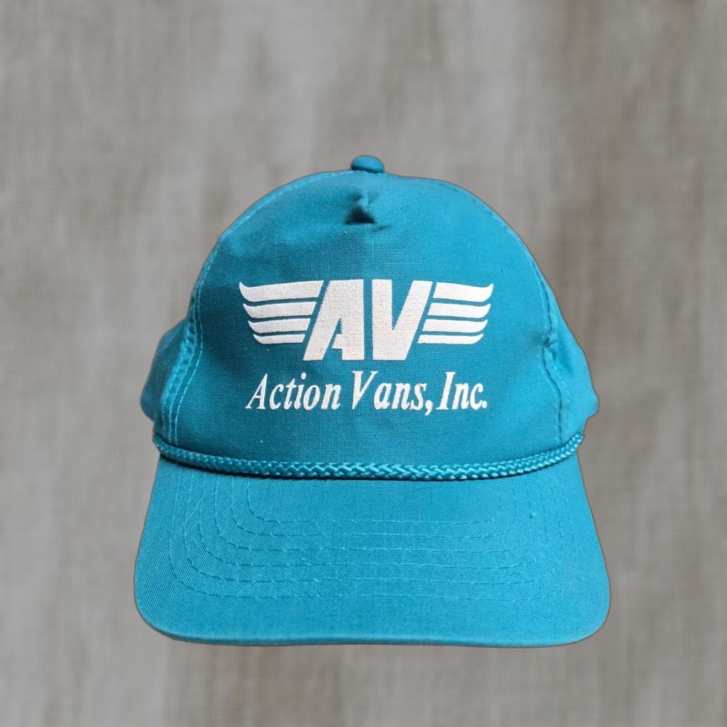 Vans VINTAGE Snap-Back Action Vans Inc Blue Trucker Hat Adjustable Adult Mens Hat Blue Trucker Size ONE SIZE - 1 Thumbnail