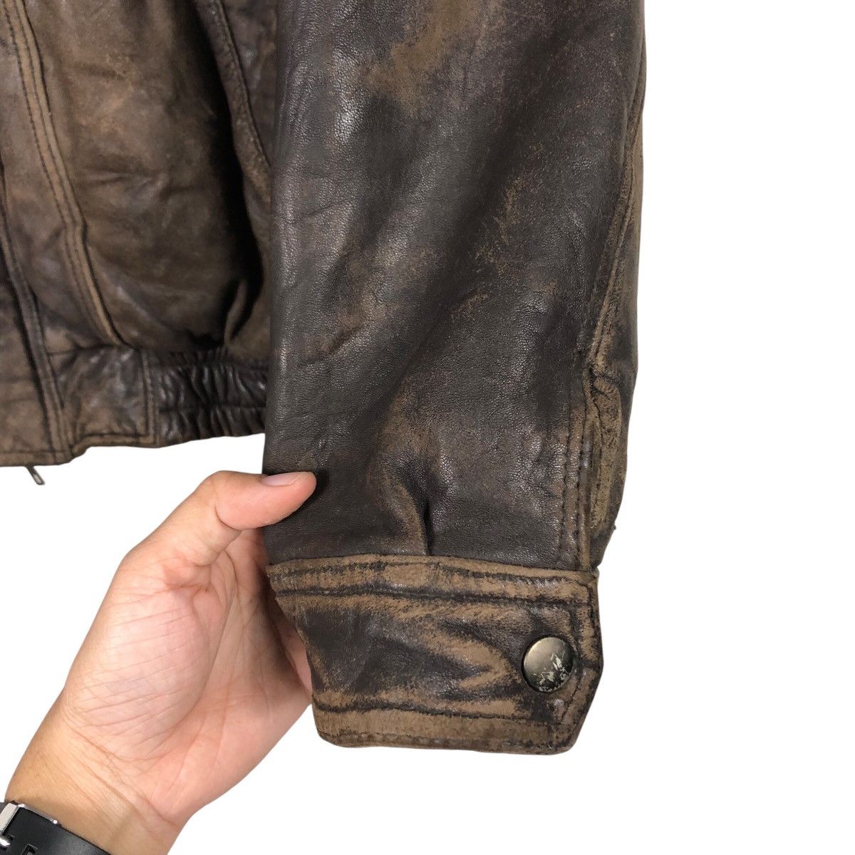 Issey Miyake 📌Vintage Biker Leather Jacket D' Homme A Homme Blanket Size US M / EU 48-50 / 2 - 16 Thumbnail