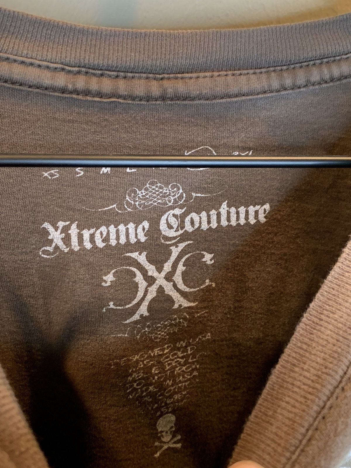 Vintage RARE Vintage Xtreme Couture Skull Wings Biker MMA Fade Shirt Size US XXL / EU 58 / 5 - 6 Thumbnail
