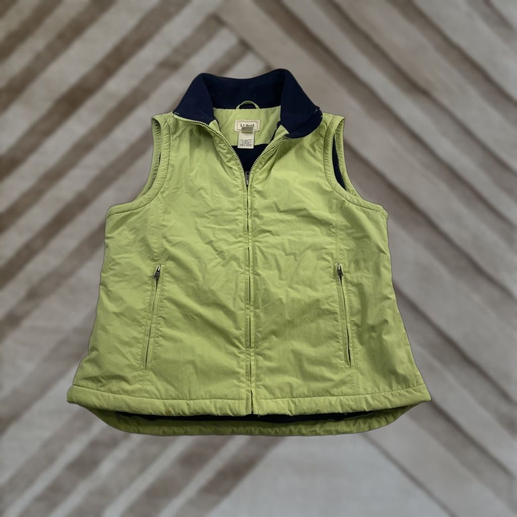 Vintage L.L. Bean Vest Womens Medium Reg Green Nylon Fleece Lined 0WY09 Size M / US 6-8 / IT 42-44 - 1 Thumbnail