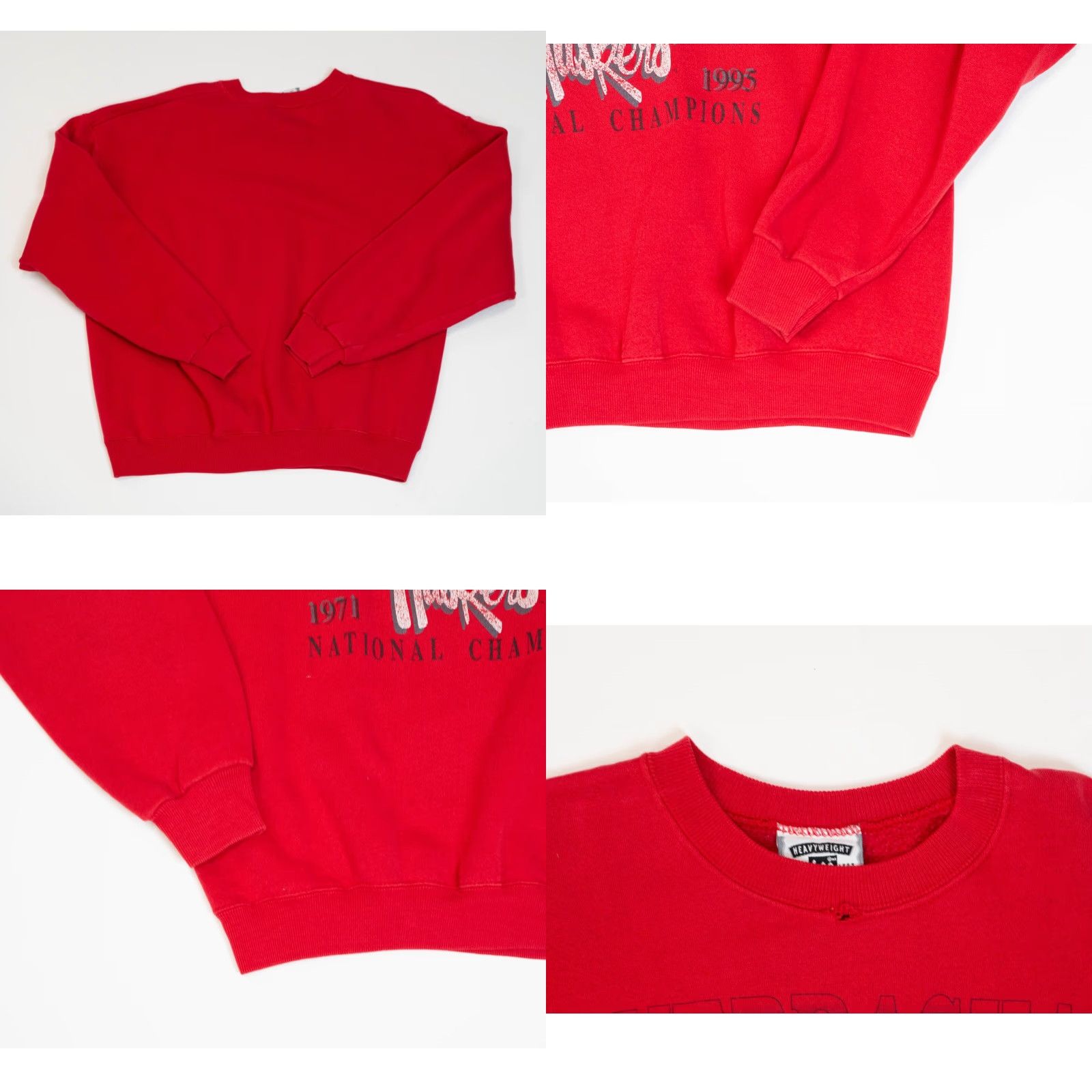 Lee VINTAGE Lee Nebraska Cornhuskers Sweatshirt XL Red Men's Sweatshirt 90s NCAA Distressed Embroidered Size US XL / EU 56 / 4 - 8 Thumbnail