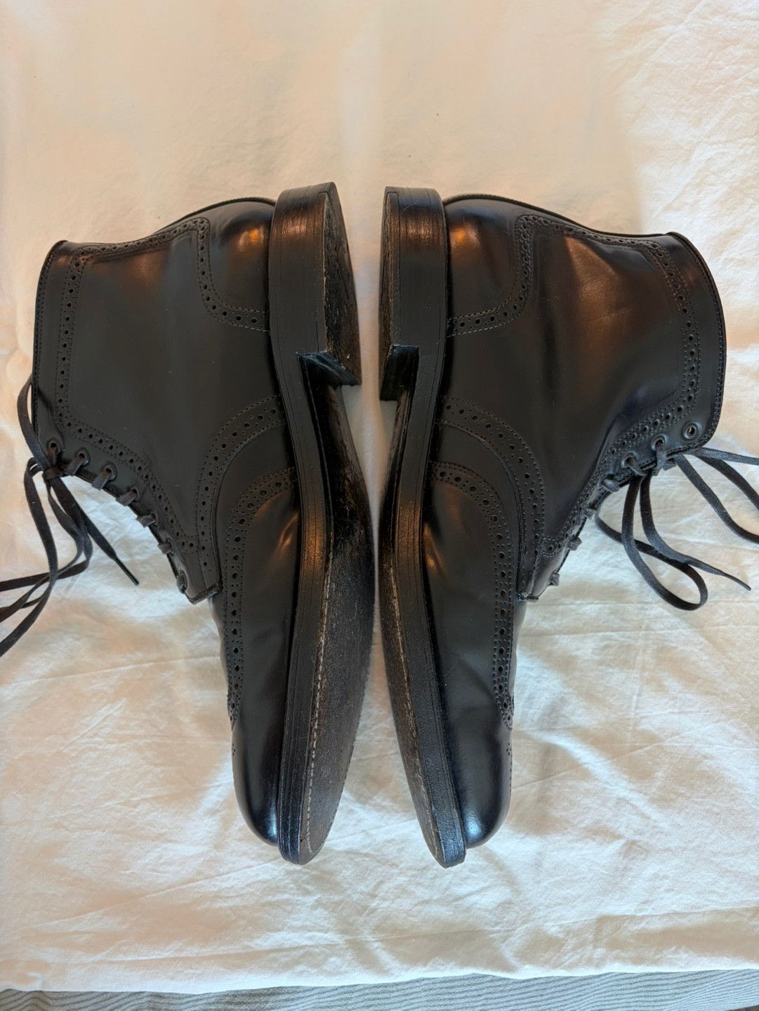 Alden Alden J Crew 44695 Black Cordovan Wingtip Boots 11 B/D Size US 11 / EU 44 - 3 Thumbnail