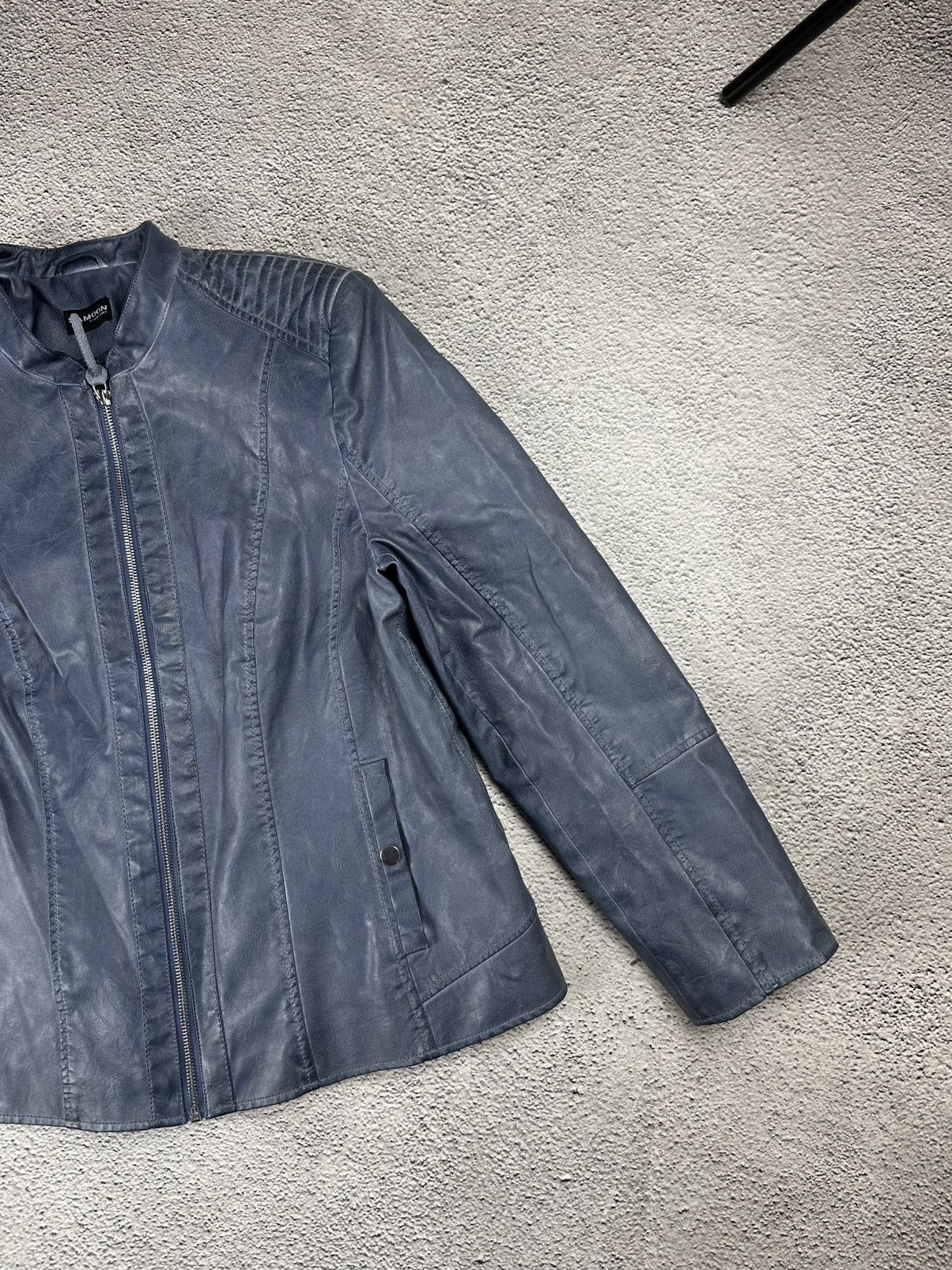 Leather Vintage Leather Biker Jacket Y2K Faded Coat Hype Size M / US 6-8 / IT 42-44 - 5 Thumbnail