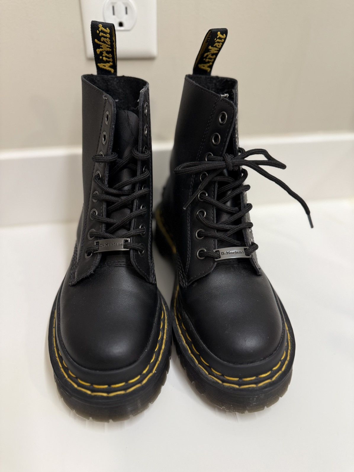 Dr. Martens RARE! Dr Martens 1460 Bex Double Stitch 8 Eye Boots, Black Size US 6 / IT 36 - 14 Thumbnail