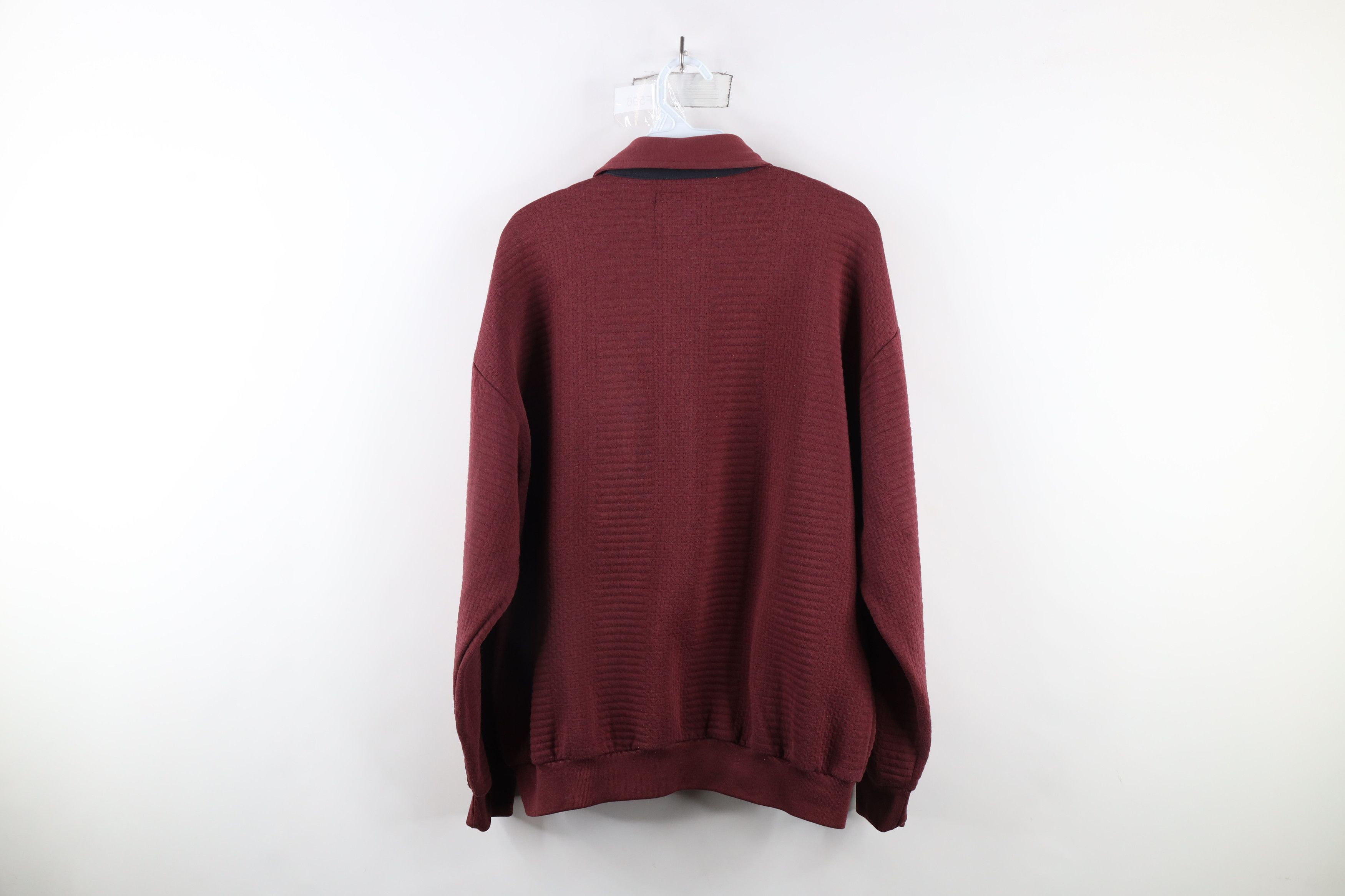 Vintage Vintage 90s Streetwear Textured Collared Pullover Sweatshirt Size US L / EU 52-54 / 3 - 9 Thumbnail
