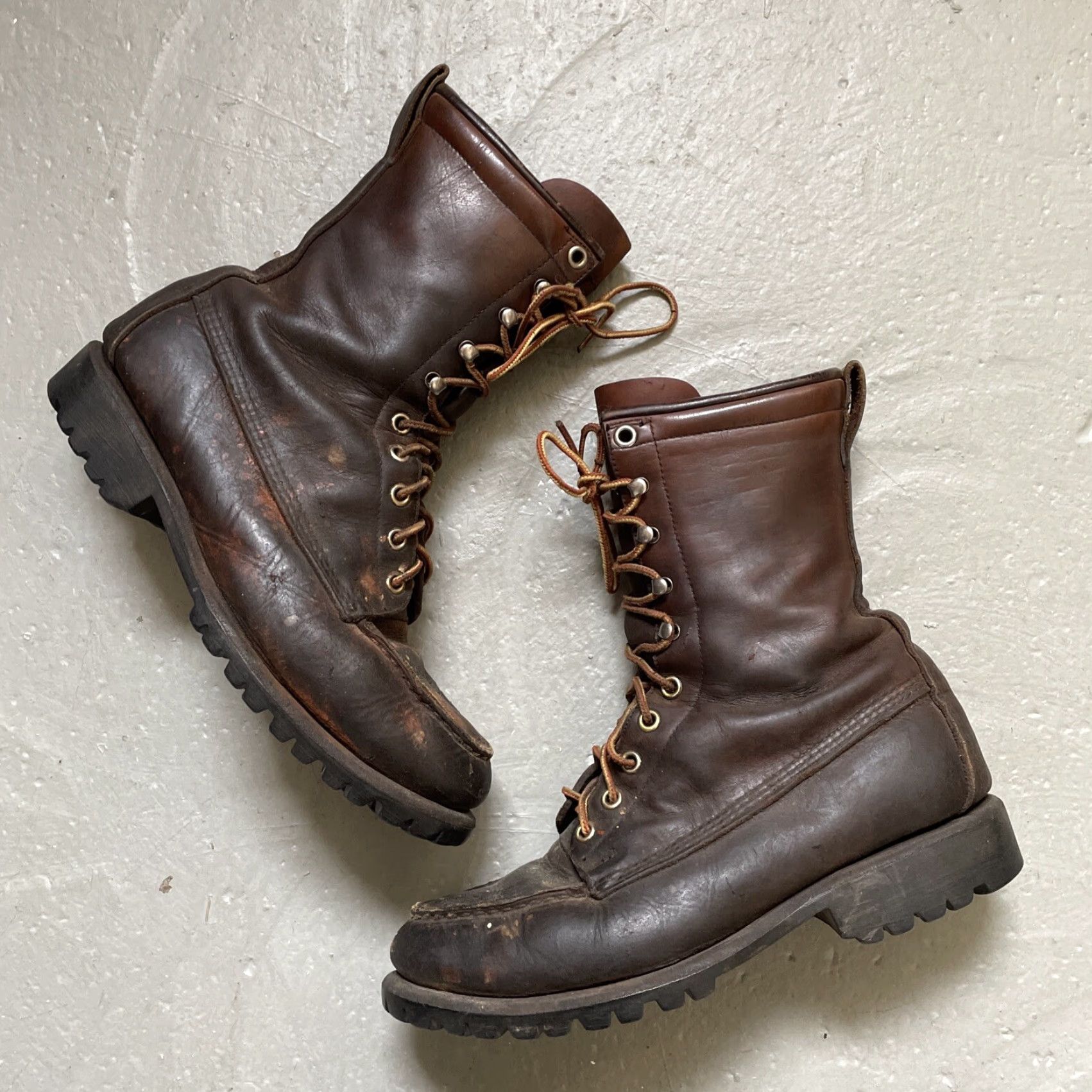 Vintage VINTAGE Red Wing Irish Setter Moc Toe Work Boots Shirt Mens 6.5 Brown USA 70s 80s Workwear Leather Moc Toe Red Wing Shoes Size US 7 / EU 40 - 2 Thumbnail