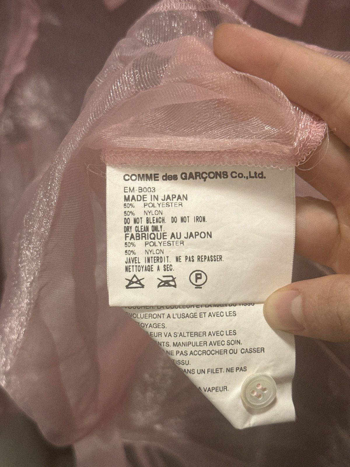 Comme des Garcons Comme des Garcons FW 2003 Sheer Pink Button-Up Size S / US 4 / IT 40 - 7 Thumbnail