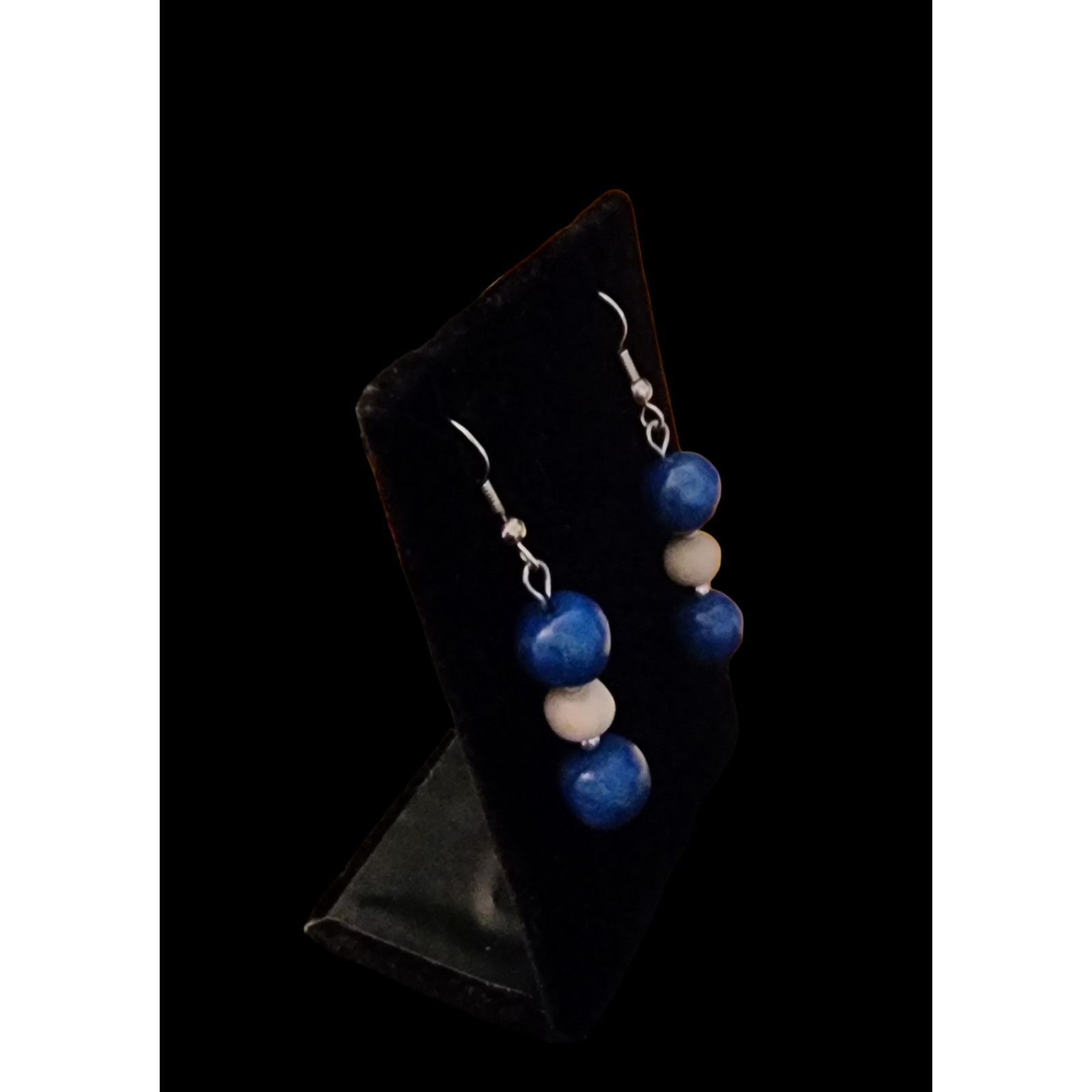Unknown London Vintage wooden and silver beaded earrings Size ONE SIZE - 4 Thumbnail
