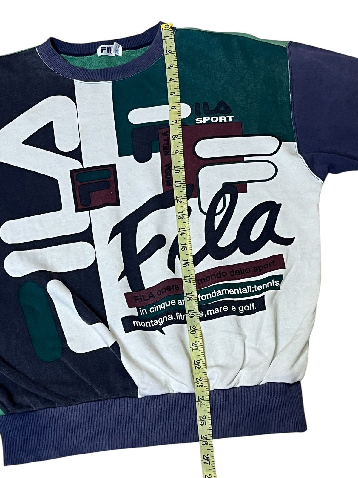 Fila VINTAGE 90s FILA MULTICOLOUR BIG LOGO PULLOVER SWEATSHIRT Size US L / EU 52-54 / 3 - 10 Thumbnail