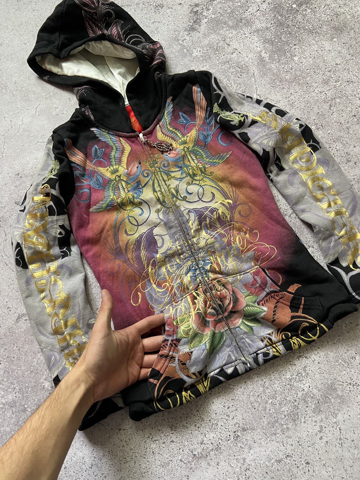 Christian Audigier Vintage Y2K Christian Audigier Hoodie Zip Up Size XXS / US 00 / IT 34 - 2 Thumbnail