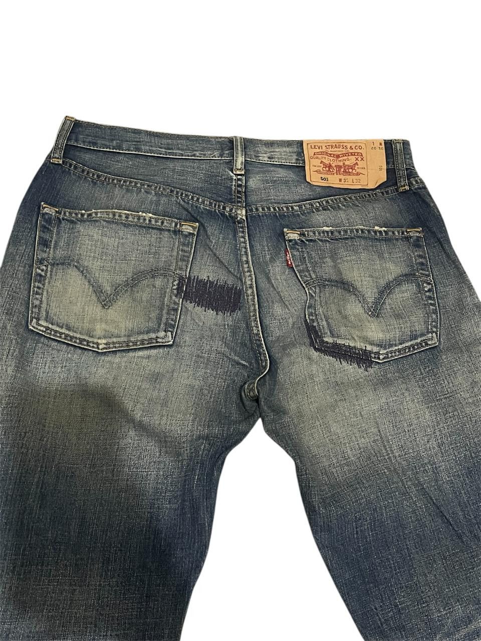 Vintage 2007 Levis 501-0069 Custom Distrassed Repaired Denim