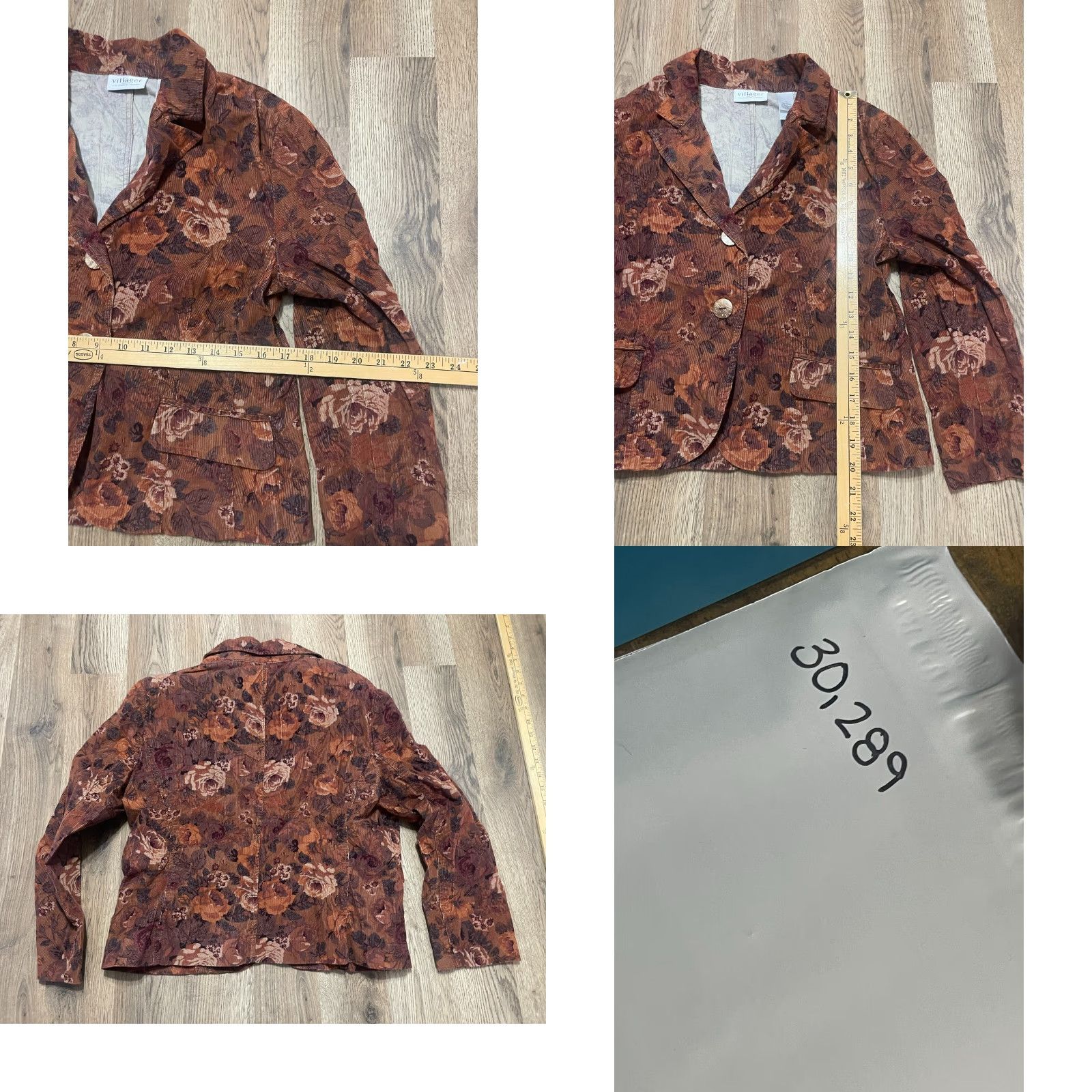 Liz Claiborne Liz Claiborne Blazer, Women's Size 14, Brown, Floral, Two Buttons Size XL / US 12-14 / IT 48-50 - 8 Thumbnail