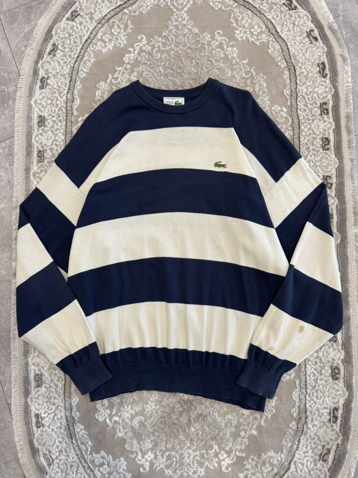 Lacoste Vintage Lacoste Striped Sweatshirt 90’s Size US XL / EU 56 / 4 - 1 Thumbnail