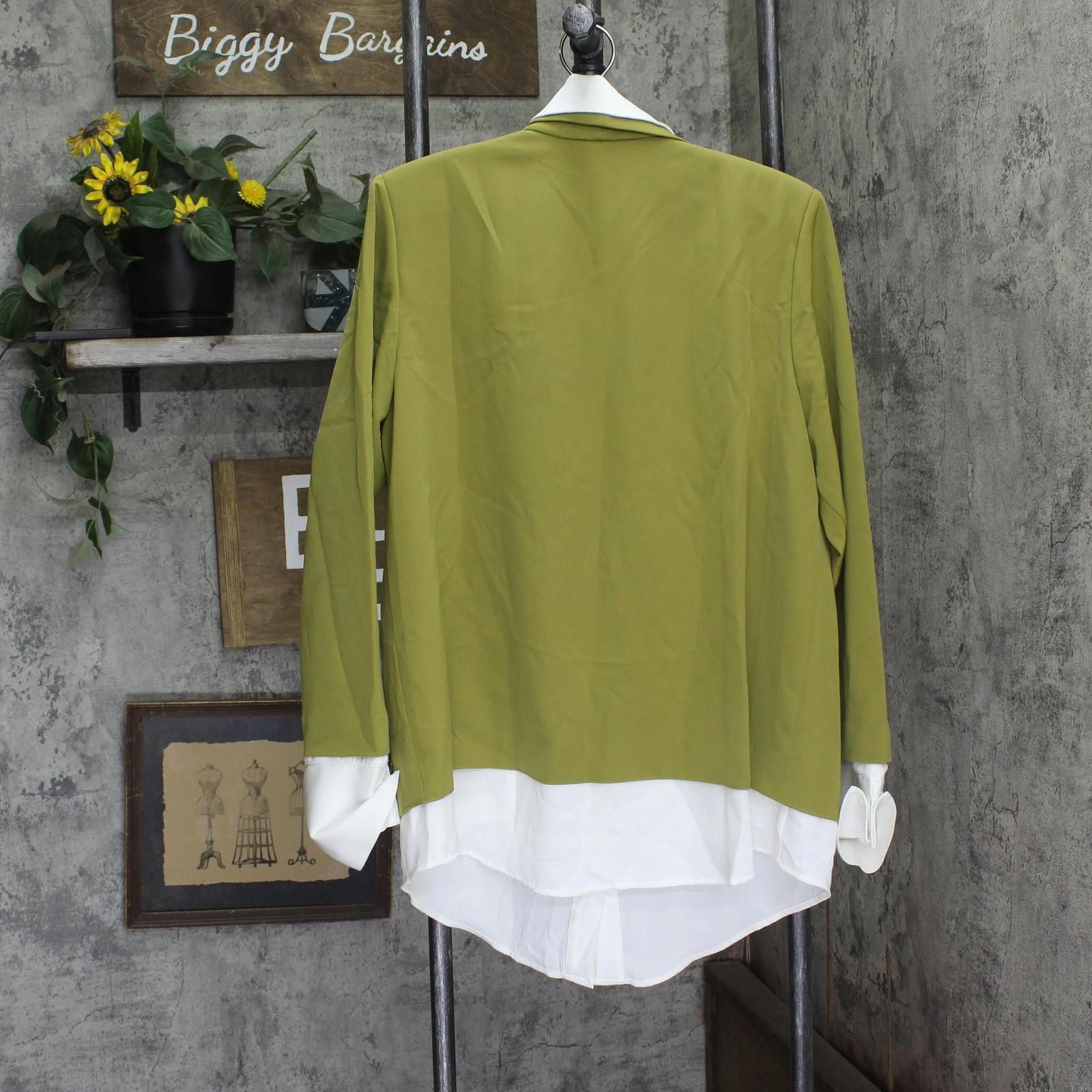 Other By Stacy London Attached Long Sleeve Collared Shirt Moss L Size L / US 10 / IT 46 - 2 Thumbnail