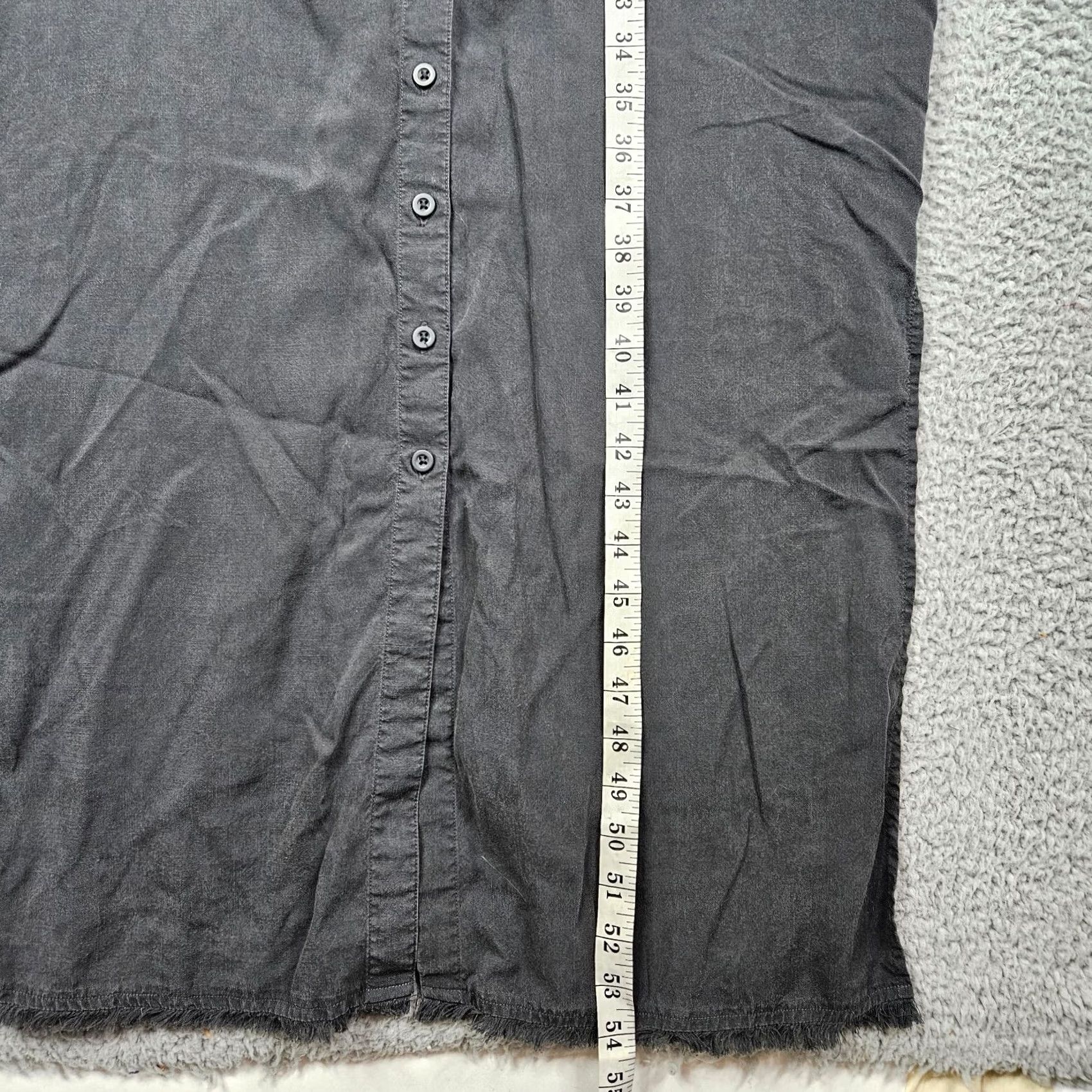 Vintage SIDE STITCH Dress Women's Dark Gray Tencera Button Front A-Line Knee Length S Gray Size S / US 4 / IT 40 - 4 Thumbnail