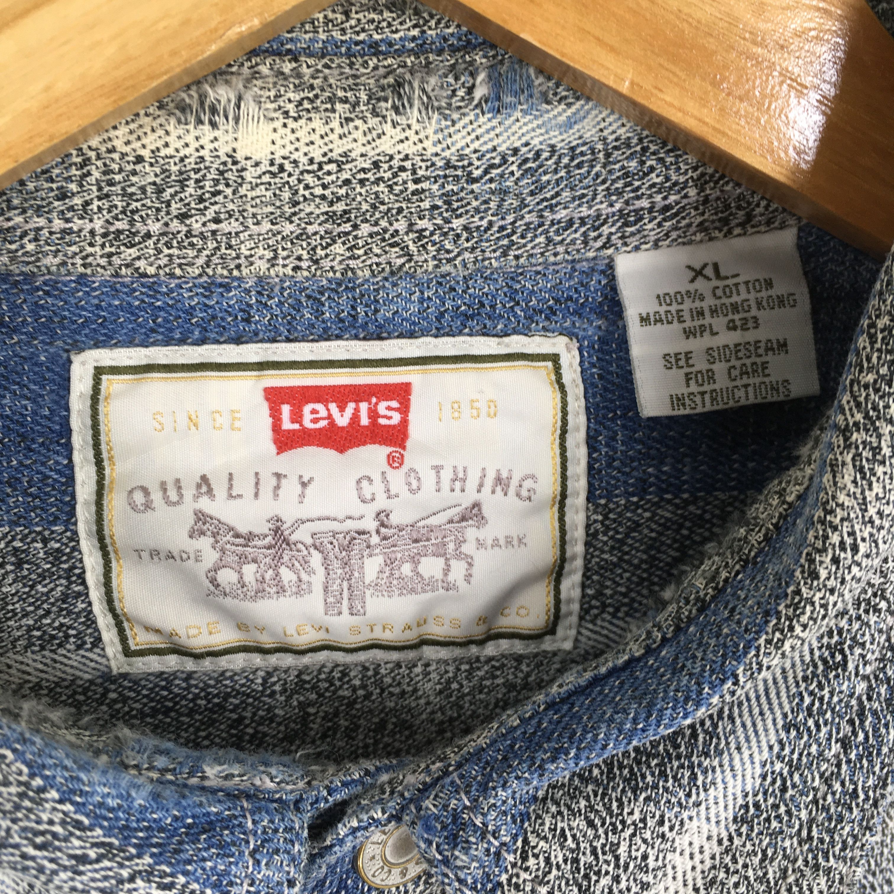 Levi's Vintage 90s Levis Strauss Checkered Flannel Shirt XLarge Size US XL / EU 56 / 4 - 7 Thumbnail