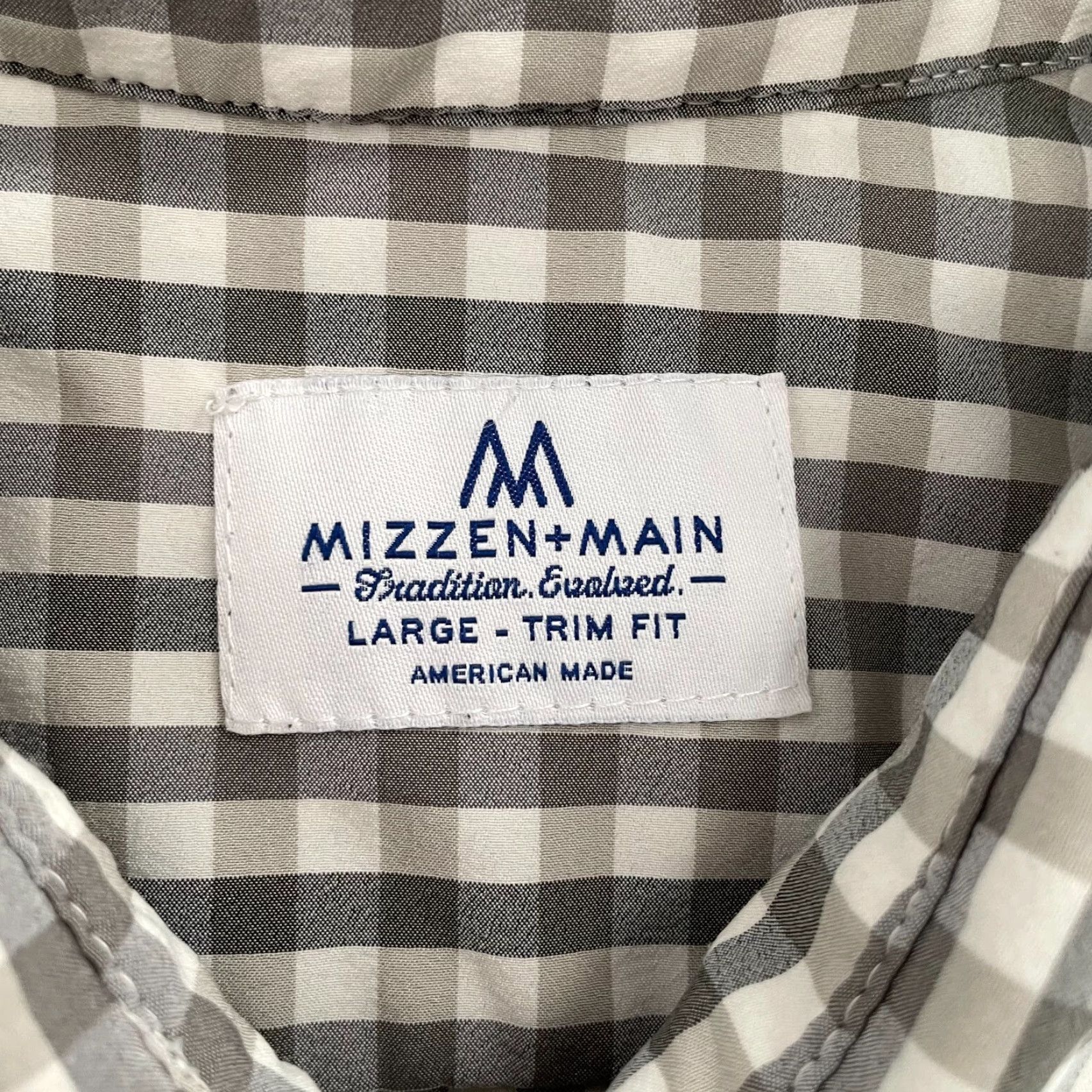 Mizzen+Main Mizzen+Main Shirt Adult Gray Button Up Performance Mens Large L Check Shirt Size US L / EU 52-54 / 3 - 5 Thumbnail