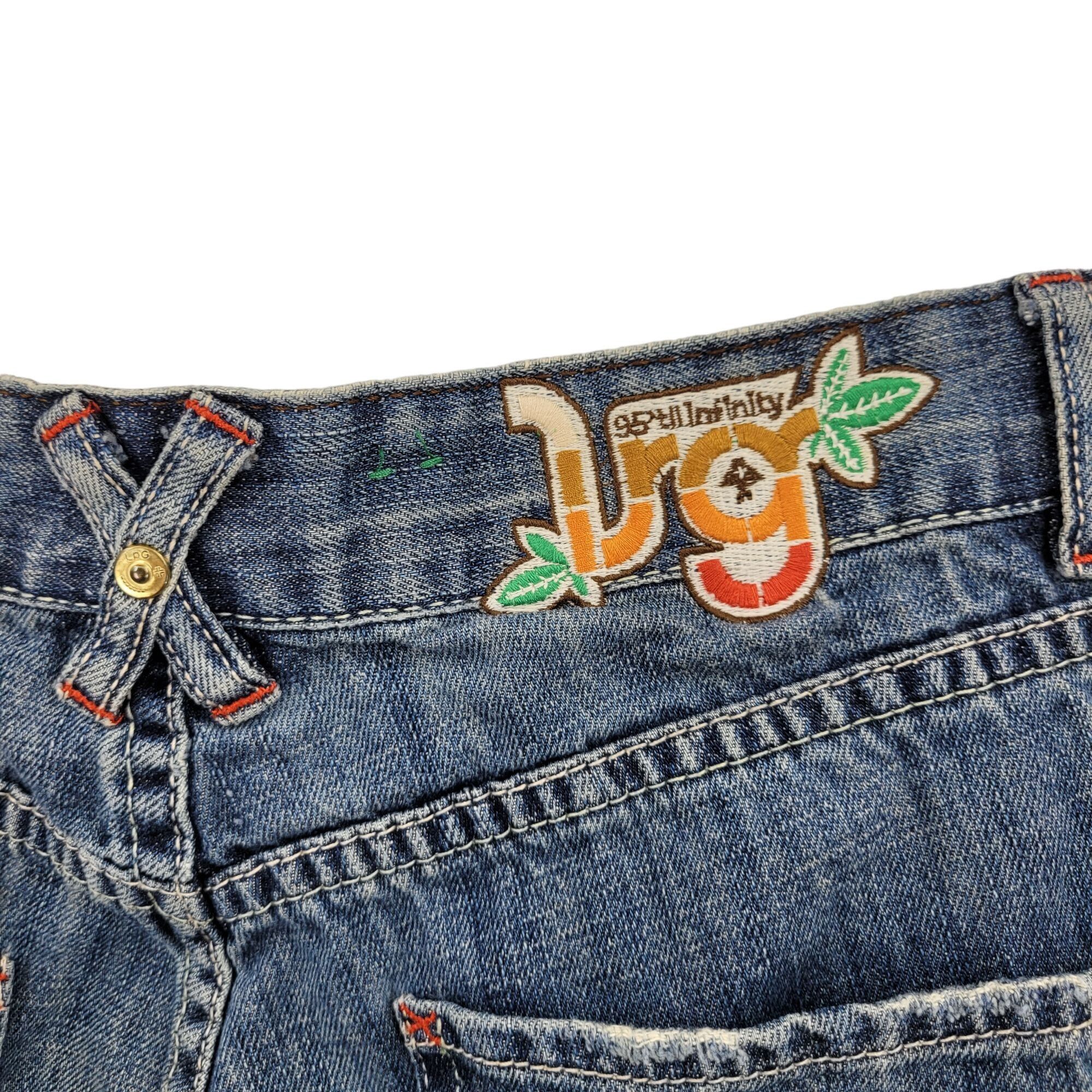 LRG Vintag High Waisted Sea Bead Embroidered Jeans 36 Blue Denim Size 36" / US 14 / IT 50 - 11 Thumbnail
