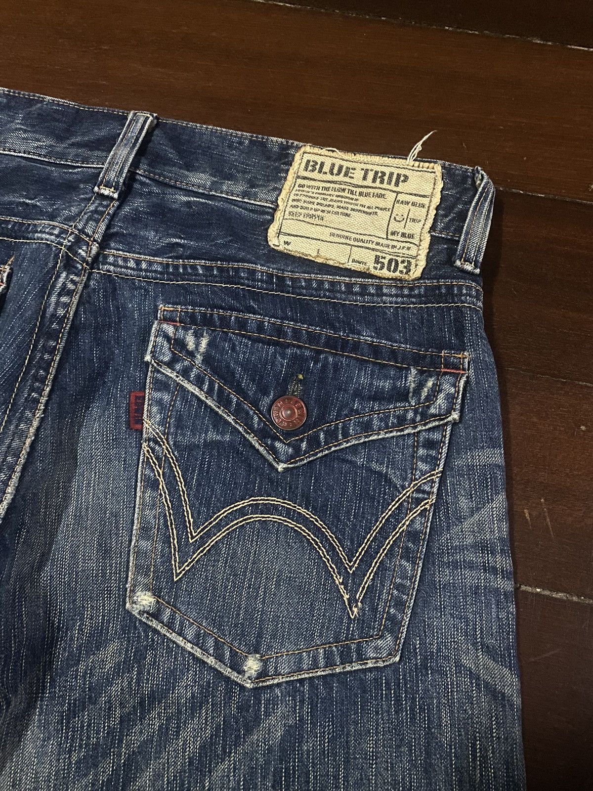 Edwin × Jean FIRE 🔥 Edwin 503 FLARE JEANS THUNDER BOOT CUT WIDE LEG Size US 36 / EU 52 - 17 Thumbnail