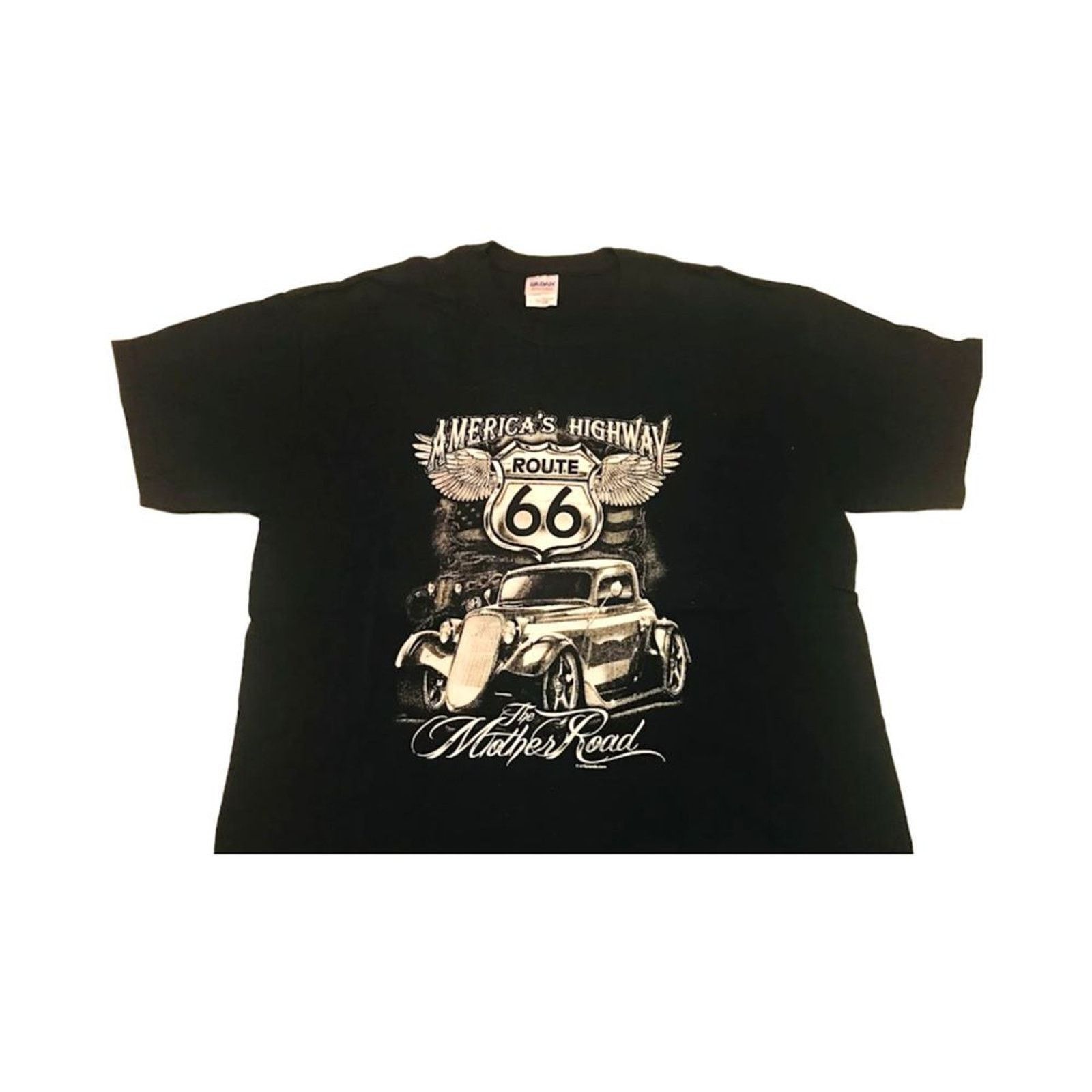 Gildan Gildan Men`s T-shirt Route 66 Black Heavy 100% Cotton L Size US L / EU 52-54 / 3 - 1 Thumbnail