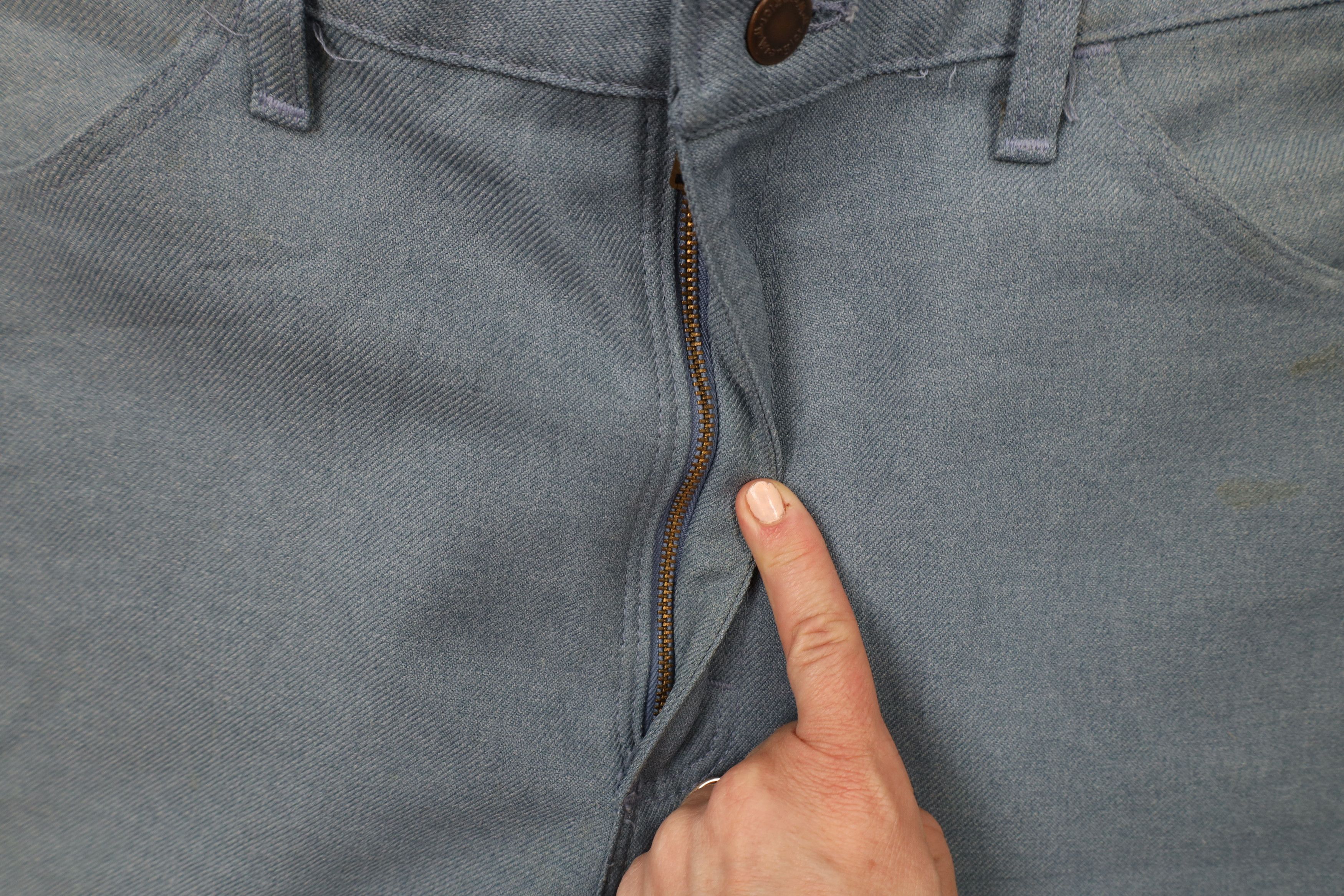 Vintage × Wrangler Vintage 70s Wrangler Knit Wide Leg Chino Pants Blue USA Size US 36 / EU 52 - 8 Thumbnail