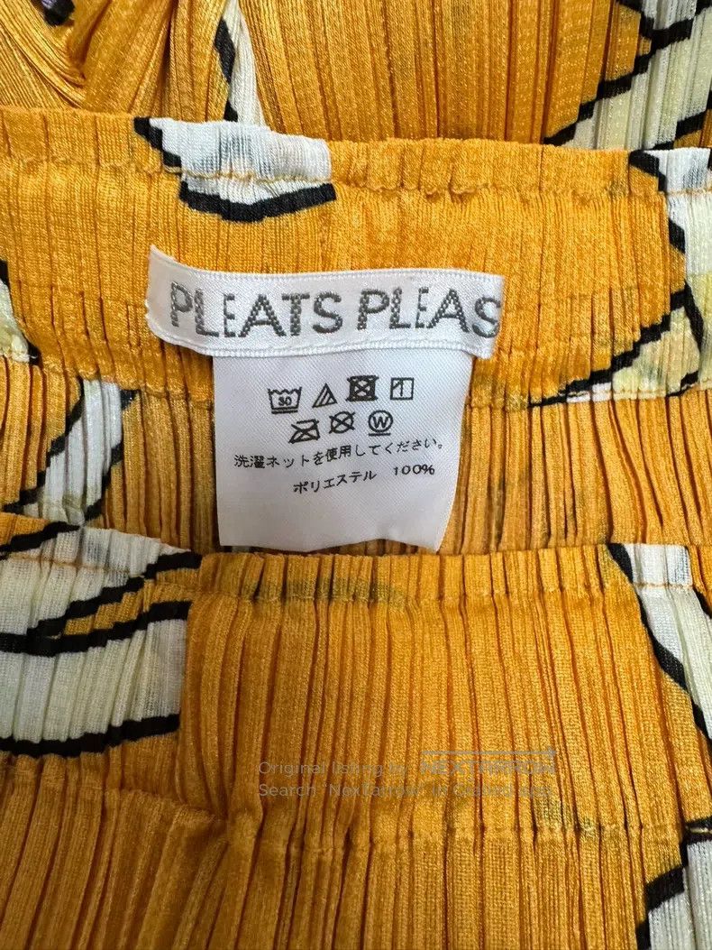 Issey Miyake Issey Miyake Yellow Wide-Leg Pants Size 26" / US 2 / IT 38 - 3 Thumbnail