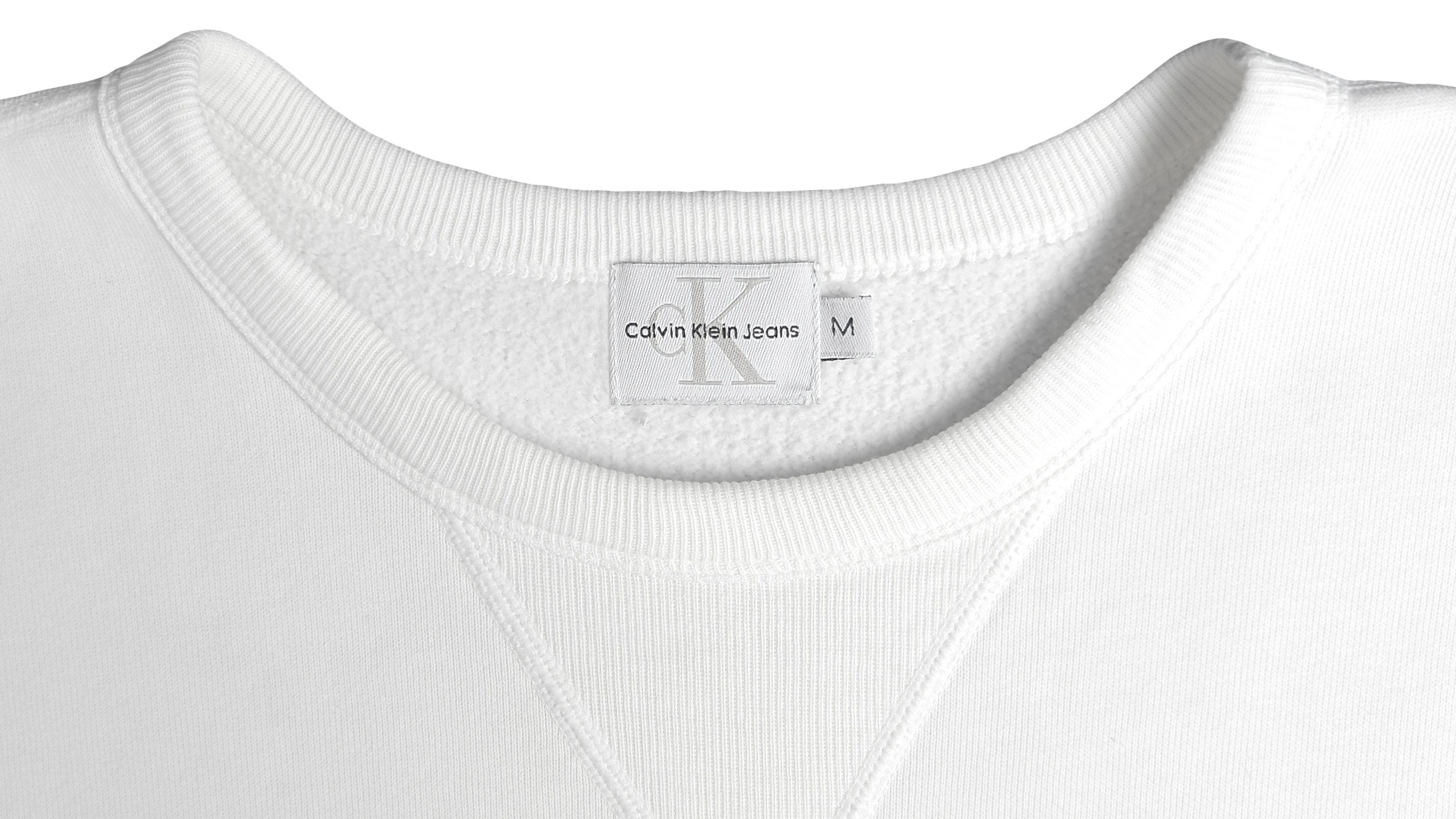 Calvin Klein White Spell-Out Crew Neck Sweatshirt 1990s Size US L / EU 52-54 / 3 - 3 Thumbnail
