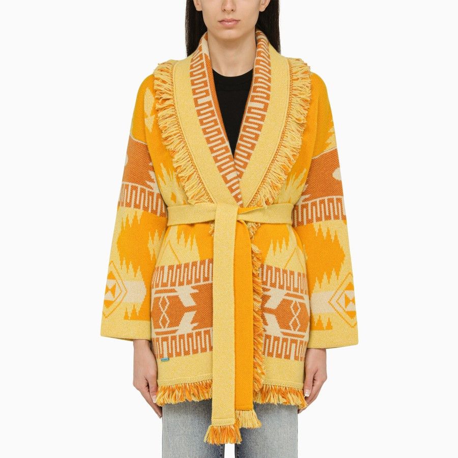 image of Alanui O1D2Blof01223 Cardigan In Yellow, Women's (Size XS)