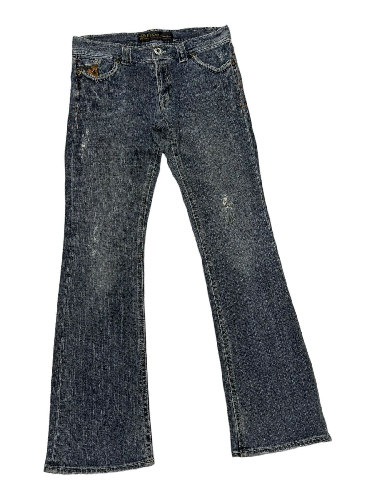 If Six Was Nine JAPANESE FLARE DENIM JEANS ORIRIN JAPAN BOOTCUT Size 30" / US 8 / IT 44 - 2 Thumbnail