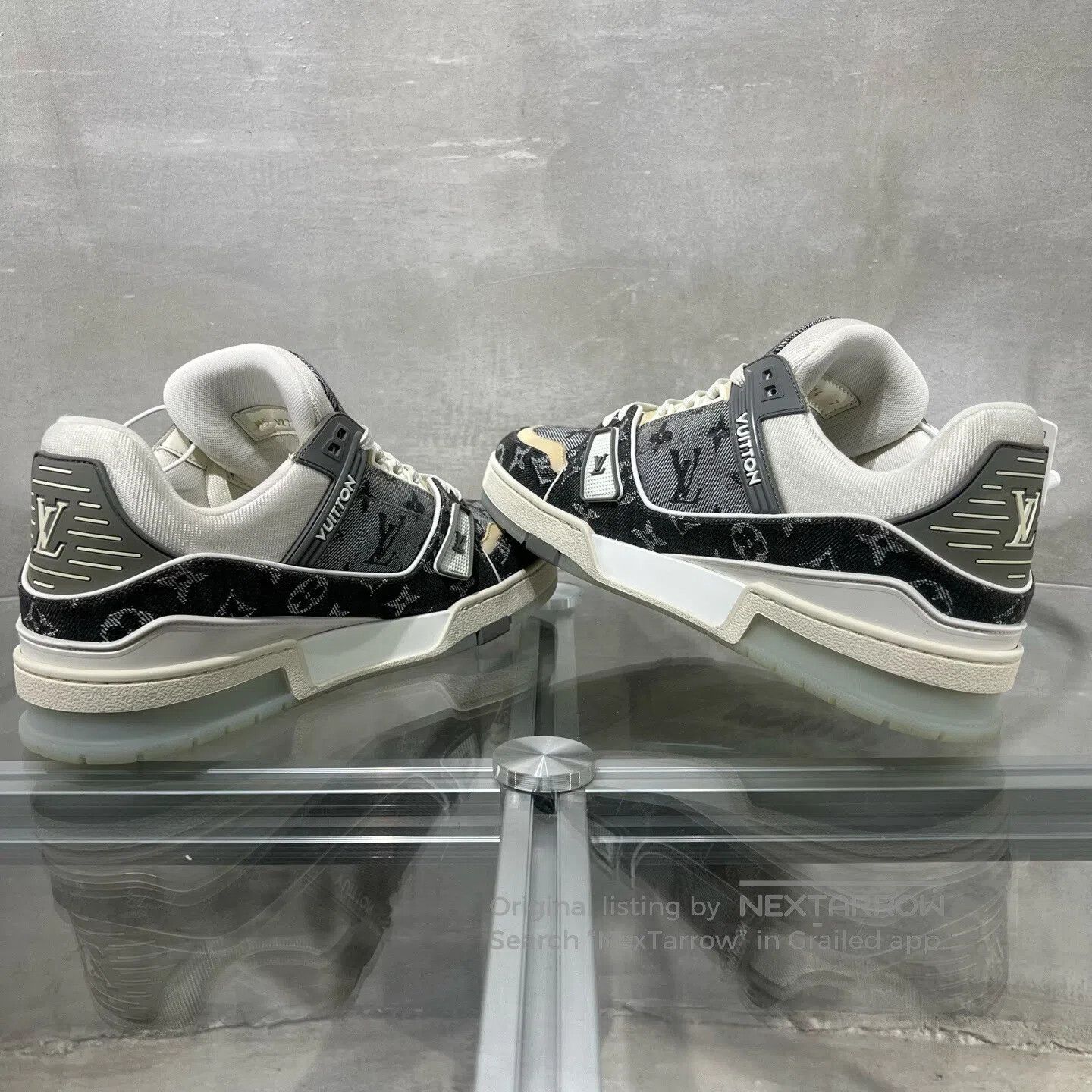 Louis Vuitton Louis Vuitton Trainer New Gray-and-White Jeans shoes Size US 8 / EU 41 - 5 Thumbnail
