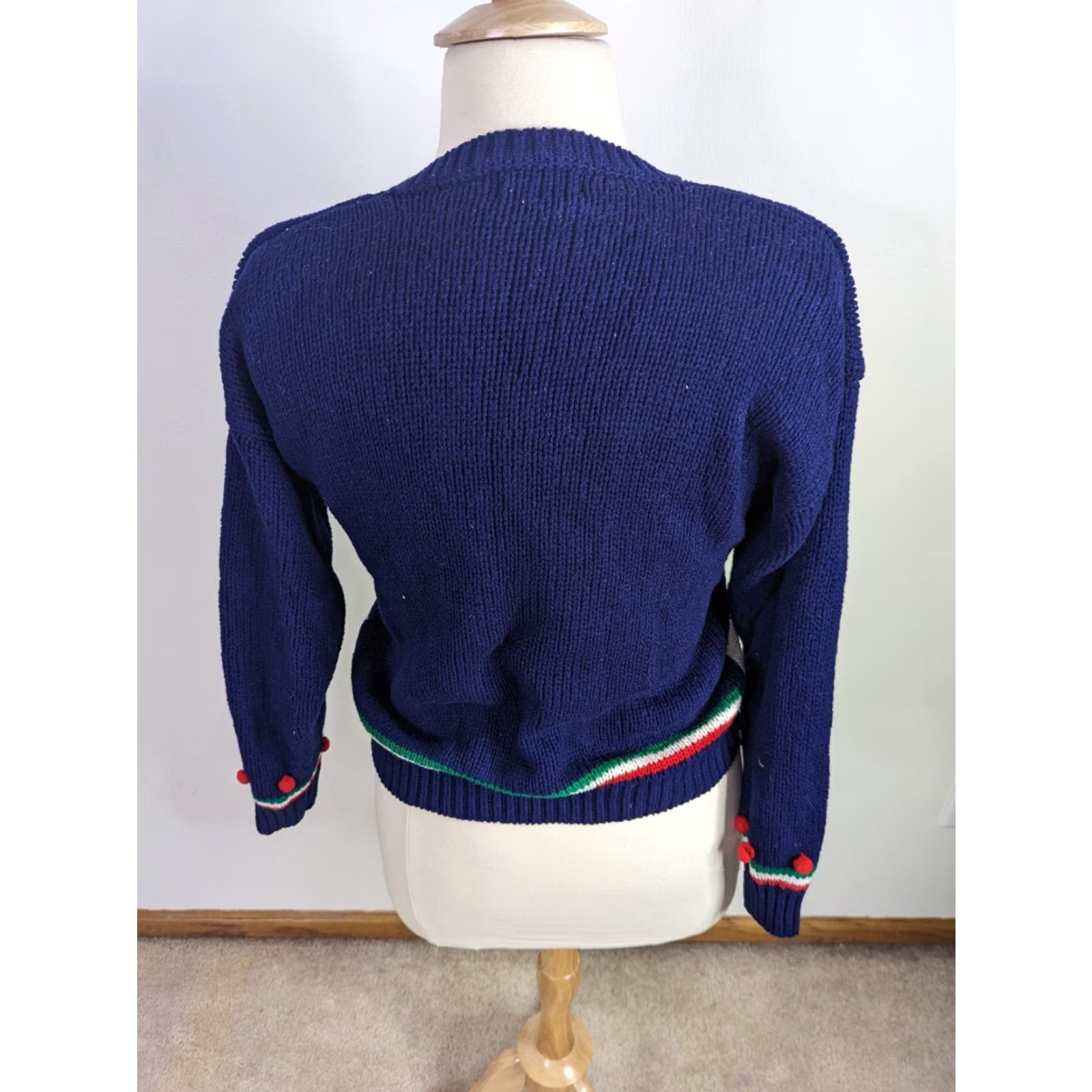 Vintage VINTAGE Ugly Christmas Sweater Knit Holiday Santa Rudolph Pullover Women L Blue Crew Neck Womens Size L / US 10 / IT 46 - 4 Thumbnail