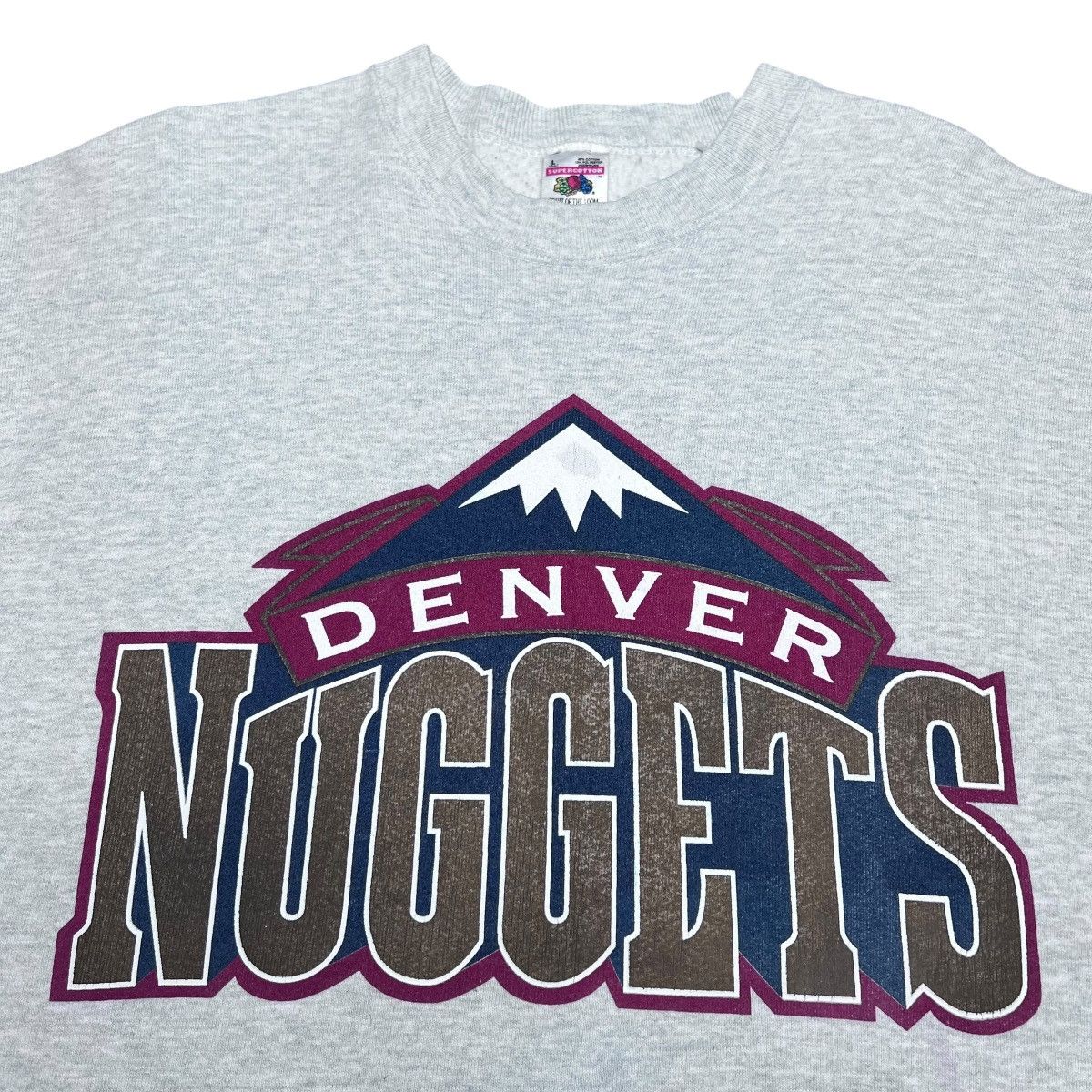 NBA Vintage 90s NBA Denver Nuggets Spell Out 3D Logo Sweatshirt Size US L / EU 52-54 / 3 - 14 Thumbnail