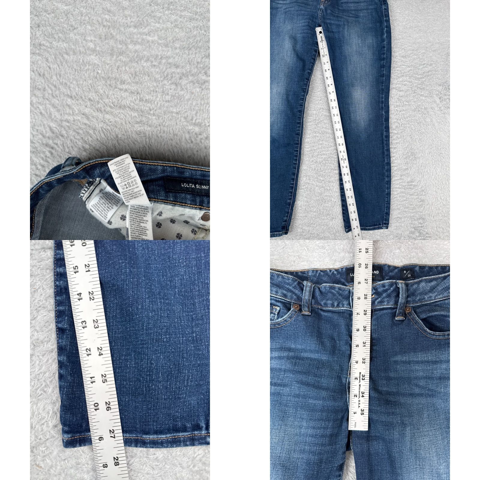 Lucky Brand VINTAGE Lucky Brand Jeans Women 8 Blue Denim Skinny Mid Rise 30x28 Cotton 5-Pocket USA Size 30" / US 8 / IT 44 - 8 Thumbnail