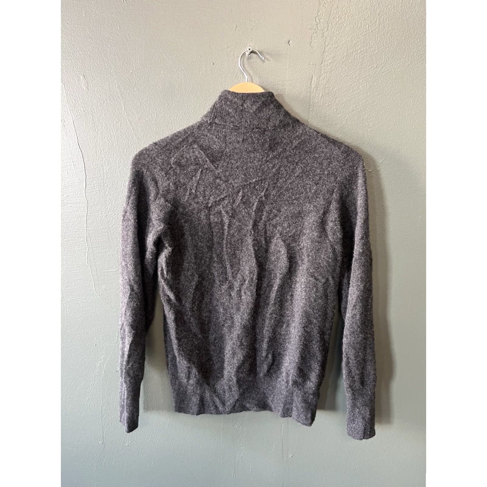 Halston Halston Womens 100% Cashmere Sweater Size L Gray Pullover Turtleneck Long Sleeve Knit Casual Workwear Winter Fall Spring Regular Size L / US 10 / IT 46 - 2 Thumbnail