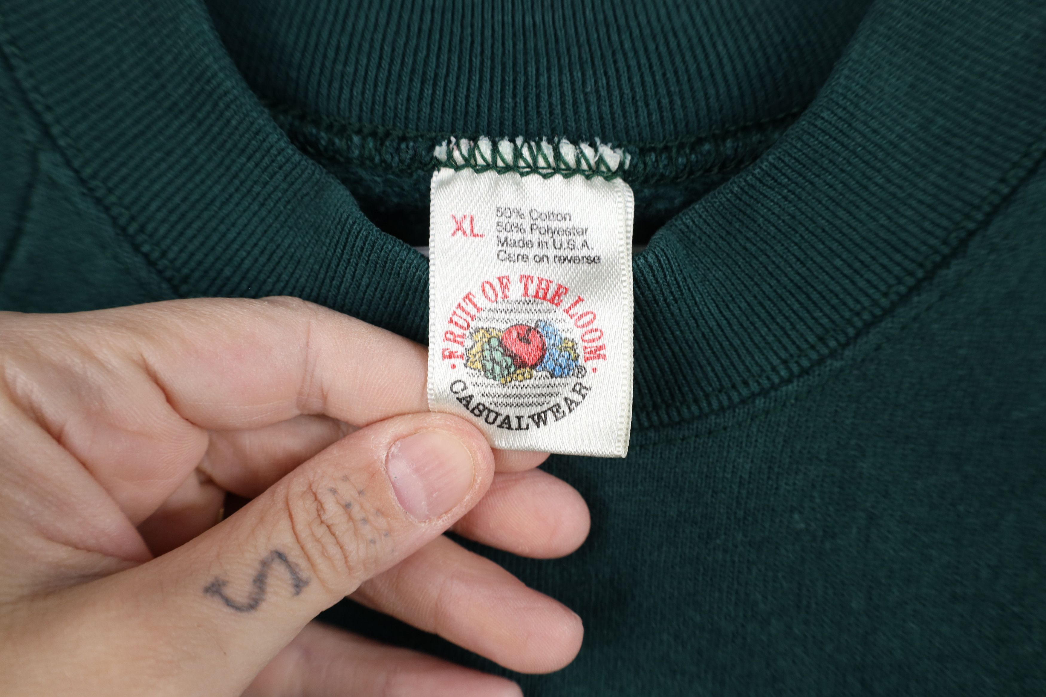 Vintage Vintage 90s Streetwear Blank Crewneck Sweatshirt Green USA Size XL / US 12-14 / IT 48-50 - 7 Thumbnail