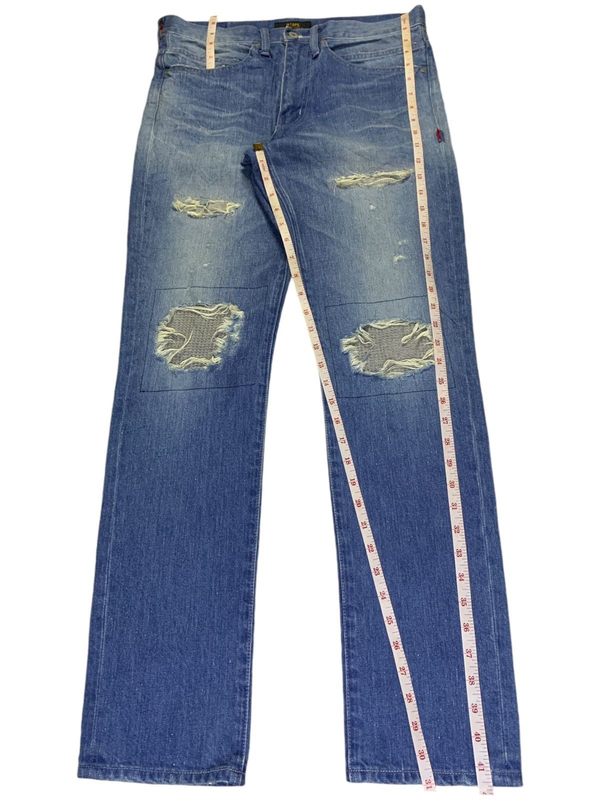 Wtaps Vintage USA Wtaps Faded Wash Patch Distressed Jeans Size US 32 / EU 48 - 13 Thumbnail