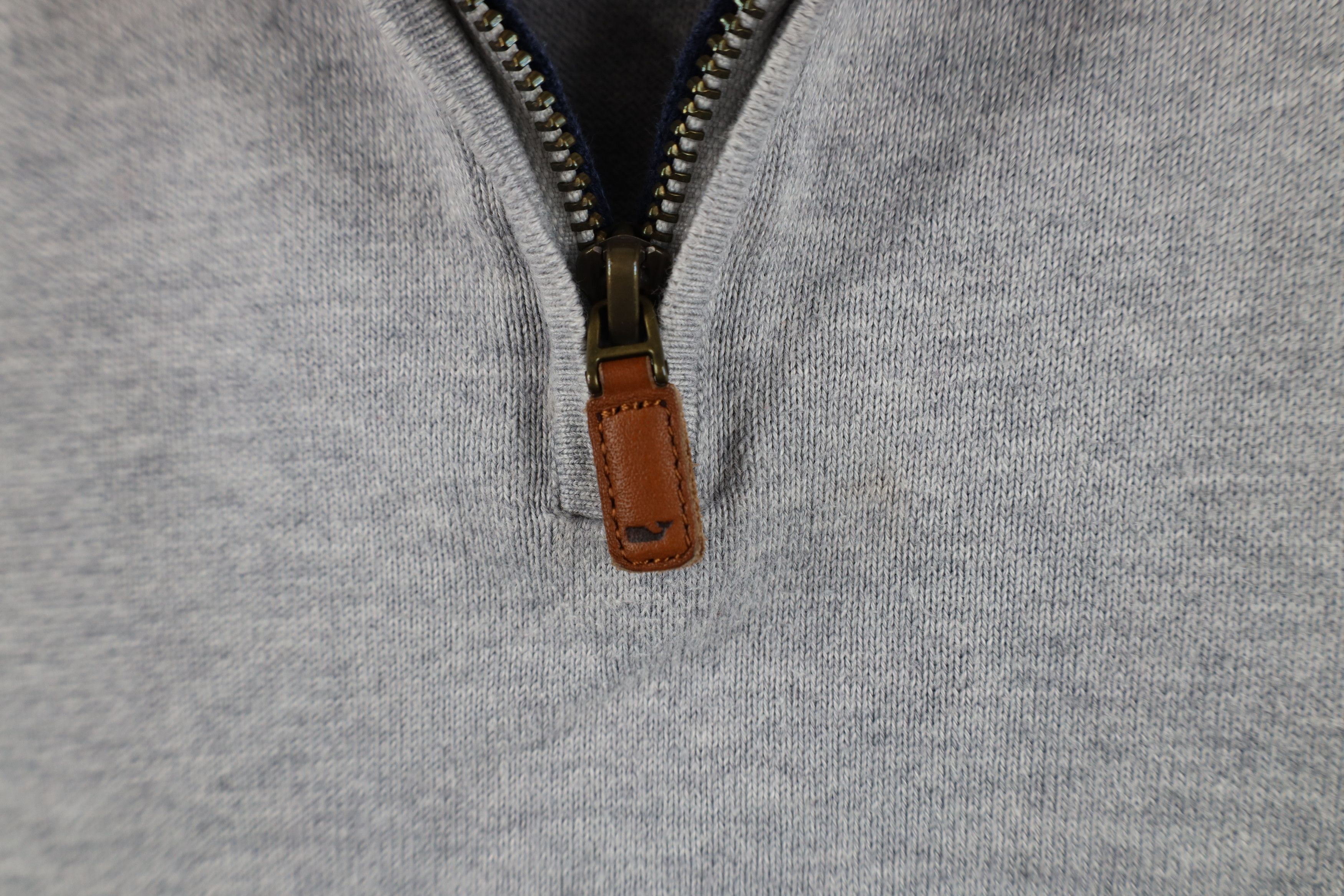 Vineyard Vines Vineyard Vines Logo Cotton Ribbed Knit Half Zip Sweater Gray Size US M / EU 48-50 / 2 - 5 Thumbnail