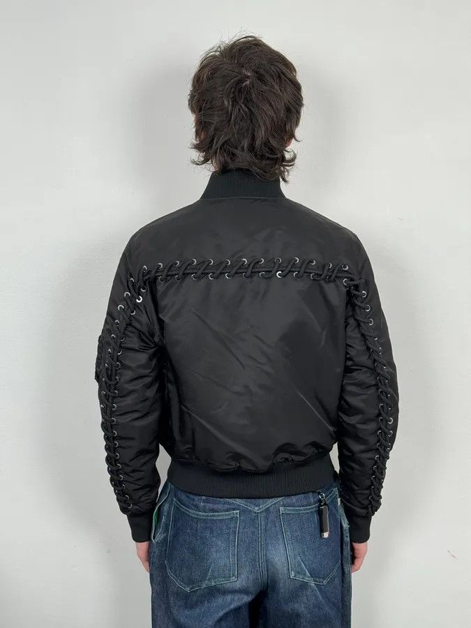 Diesel 2000s Diesel Back Laced Black Bomber Jacket Size US S / EU 44-46 / 1 - 3 Thumbnail