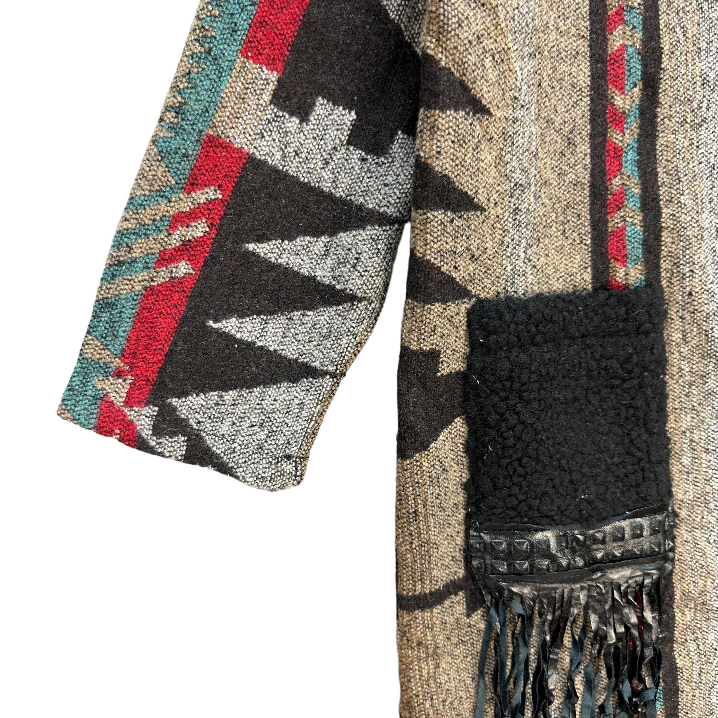 Japanese Brand AIRBY Motif Design Navajo Native Long Cardigan #A43-0978 Size US L / EU 52-54 / 3 - 4 Thumbnail